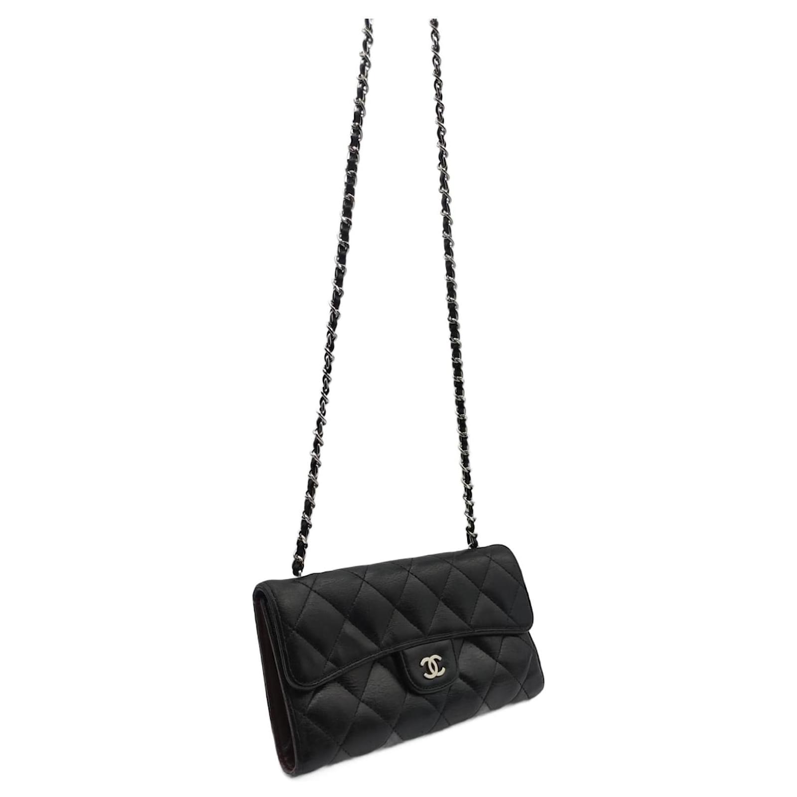 Chanel Wallet on Chain, TIMELESS, Vintage, LAMB LEATHER, CC, Noir