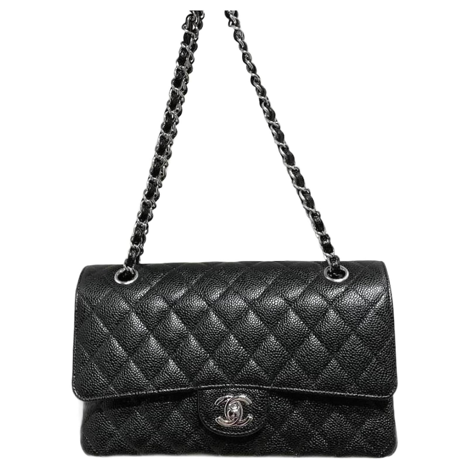Chanel TIMELESS Black Silver hardware Leather ref.1059152 - Joli Closet