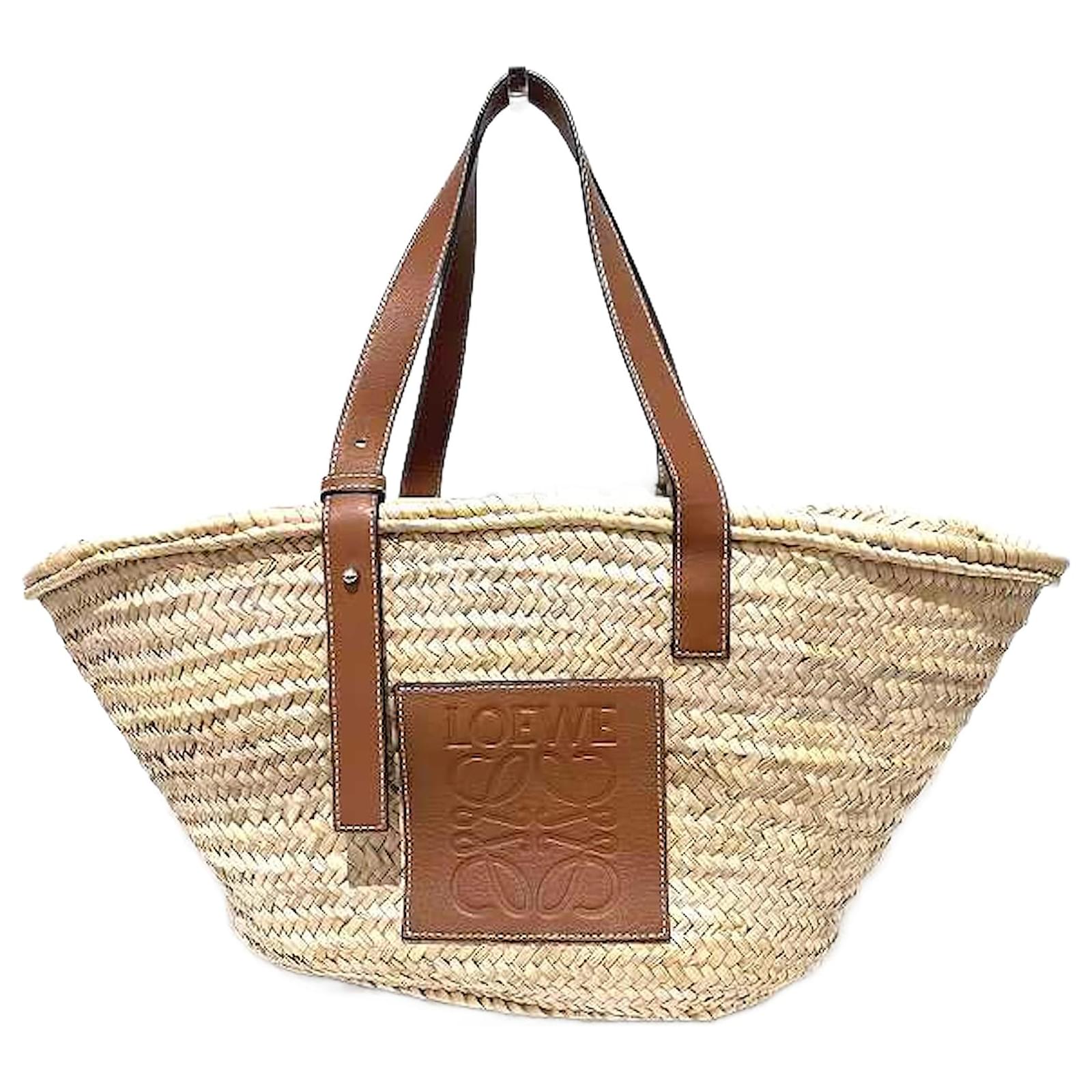 Loewe Large Basket Raffia Tote Brown ref.1059252 Joli Closet