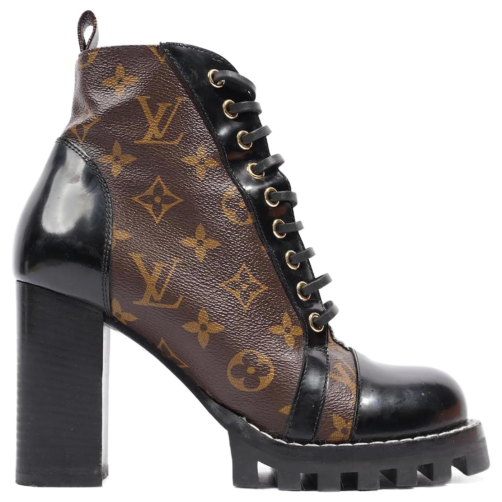 Louis Vuitton Star Trail Ankle Boots Black / Brown Monogram Patent Leather  EU 38 Uk 5 ref.1060279 - Joli Closet