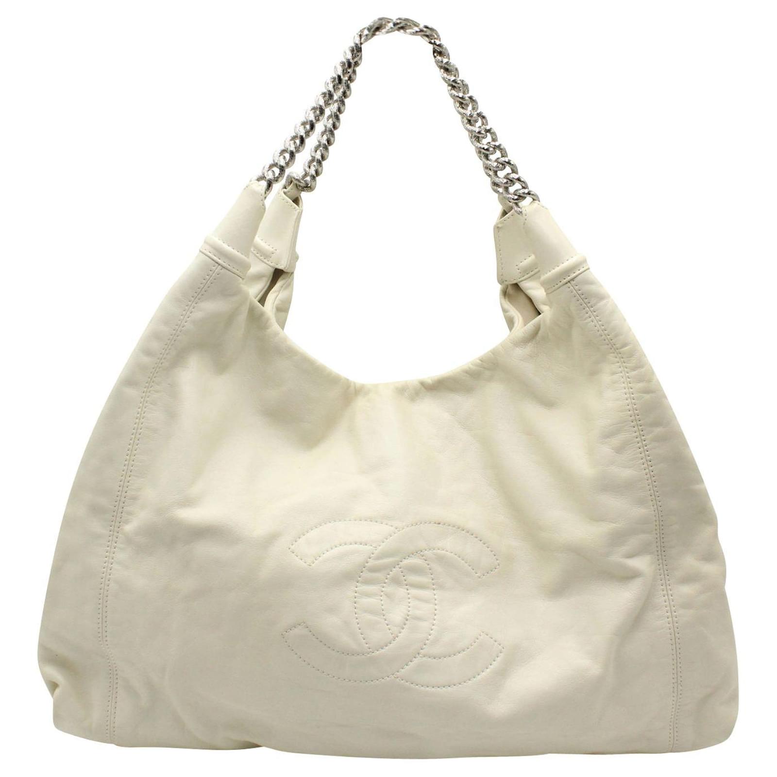 Authentic Chanel Vintage Beige Quilted Leather GST 1997 Grand Shopping Tote  For Sale at 1stDibs