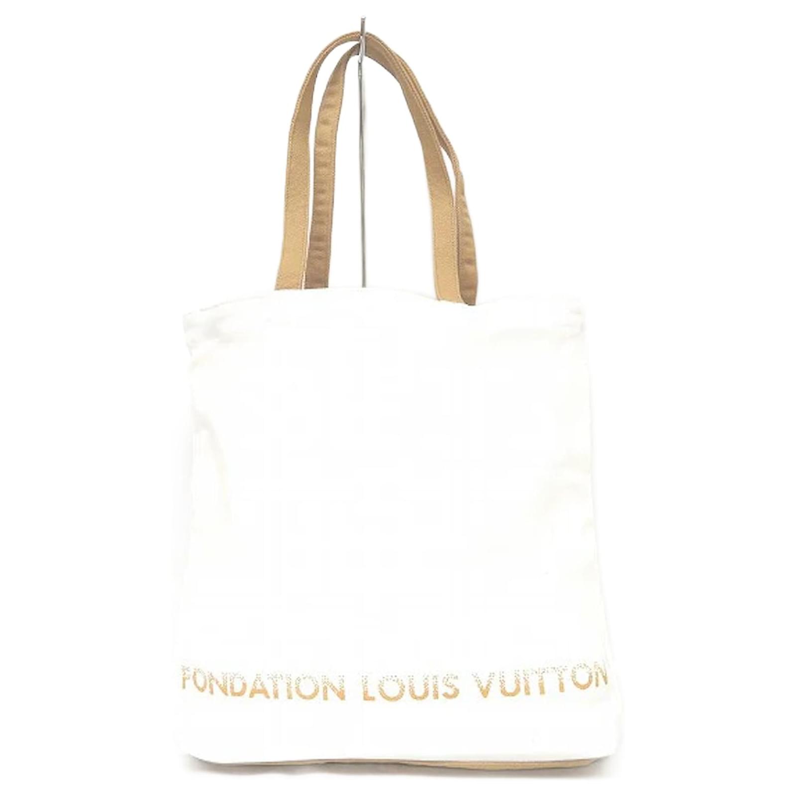 Louis Vuitton Limited Edition Canvas Foundation Tote Bag White Cloth ...