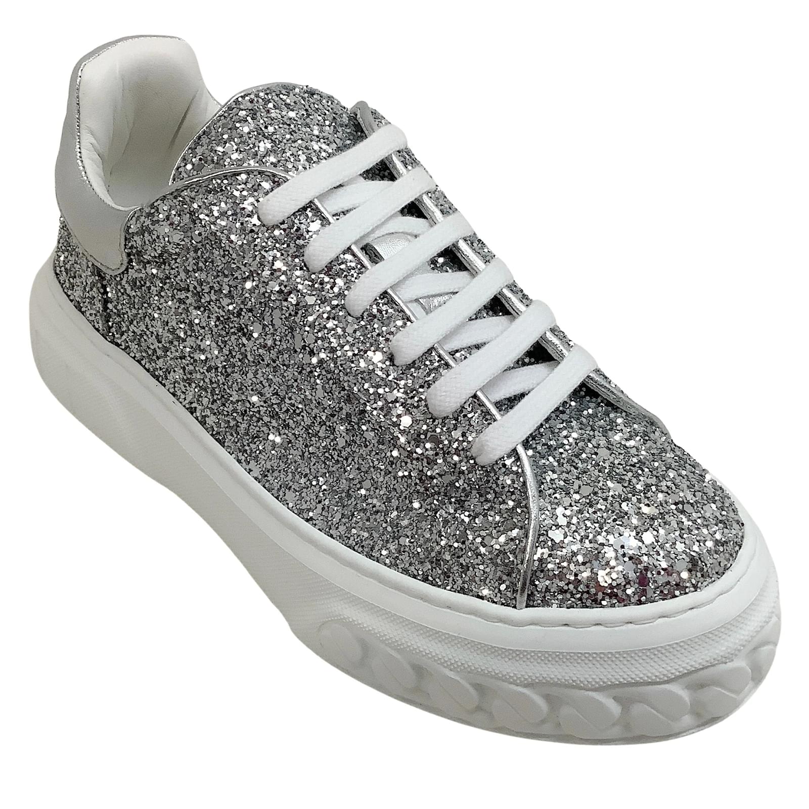 Casadei SIlver Glitter Off Road Stargate Sneakers Silvery ref.1061780 ...