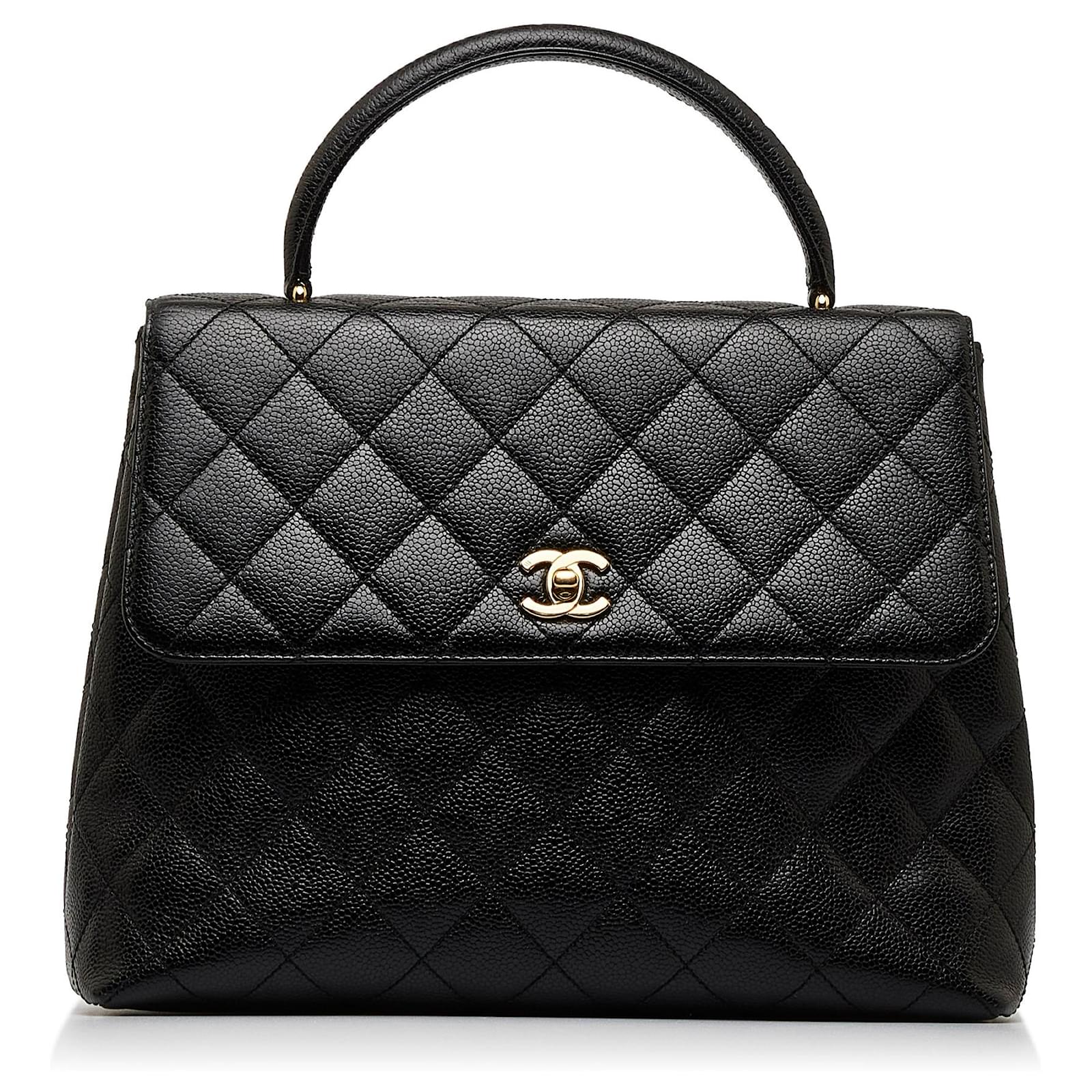 Chanel Black Caviar Kelly Top Handle Leather ref.1061893 - Joli Closet