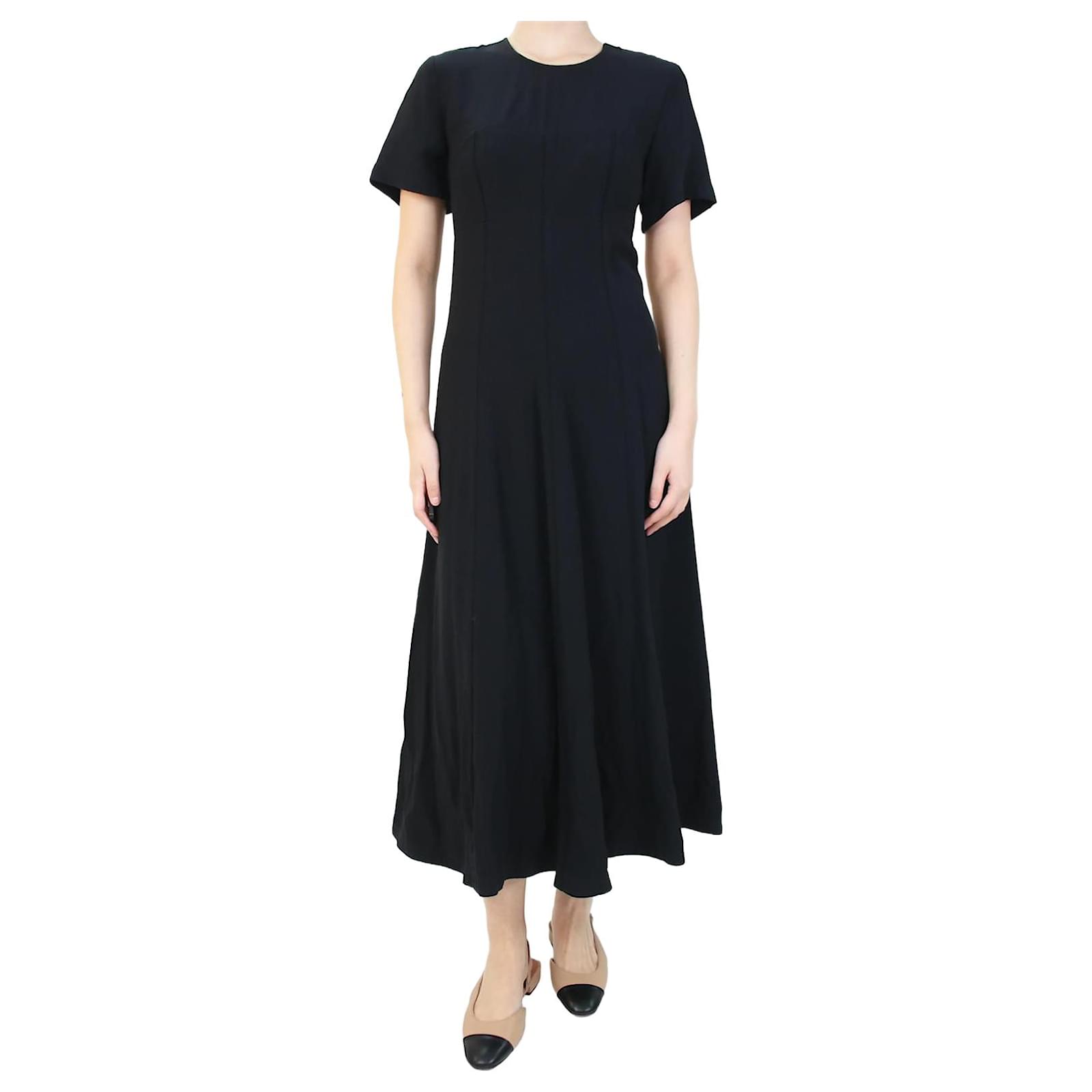 Black short sleeved maxi dress size US 4