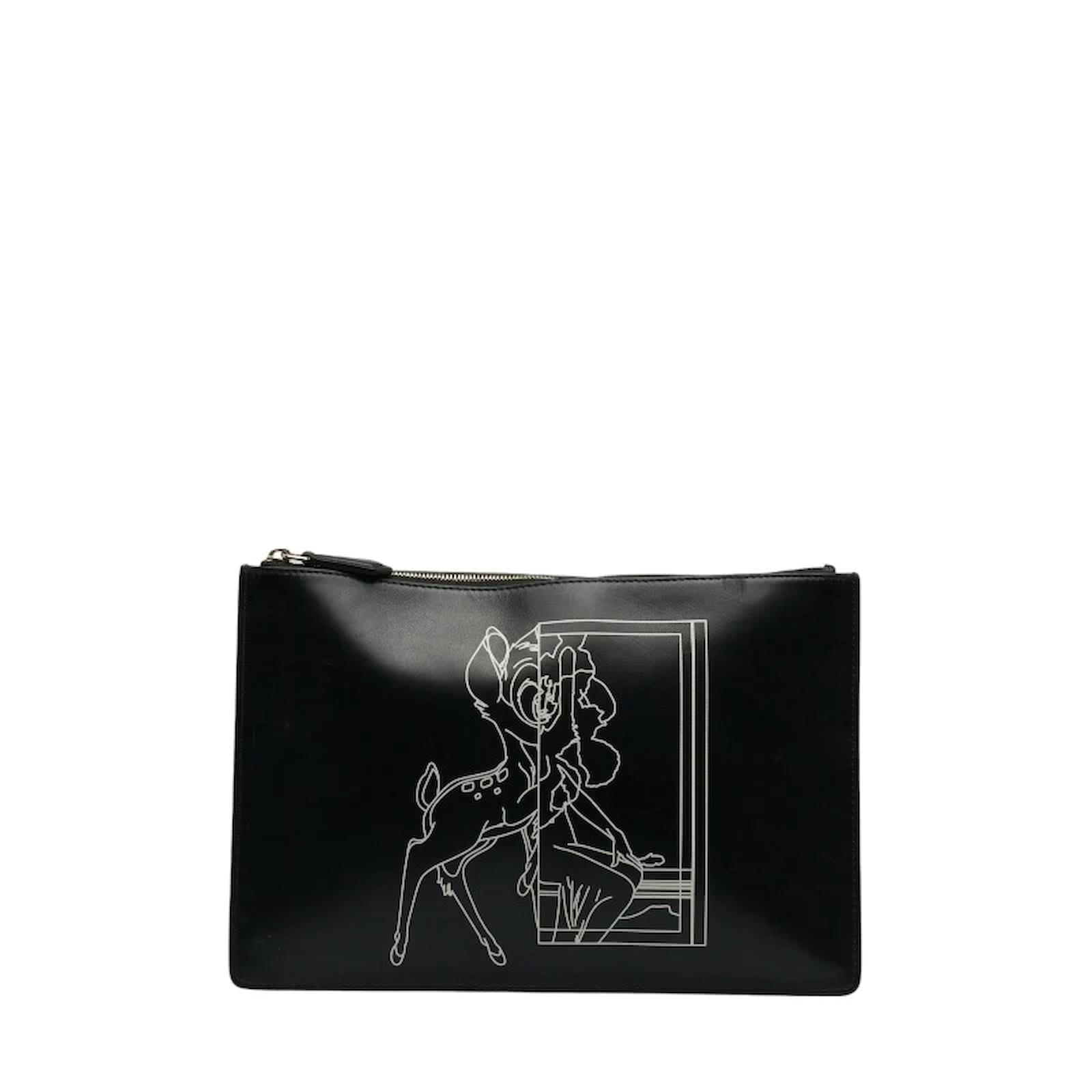 Givenchy Bambi Leather Clutch Bag in Very Good Condition Black ref.1062888 Joli Closet