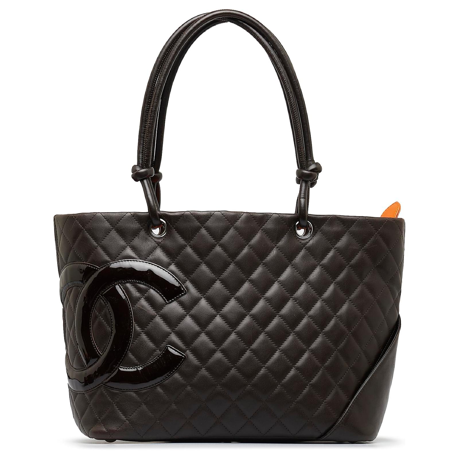 Chanel Beige/Black Quilted Leather Large Ligne Cambon Tote Bag