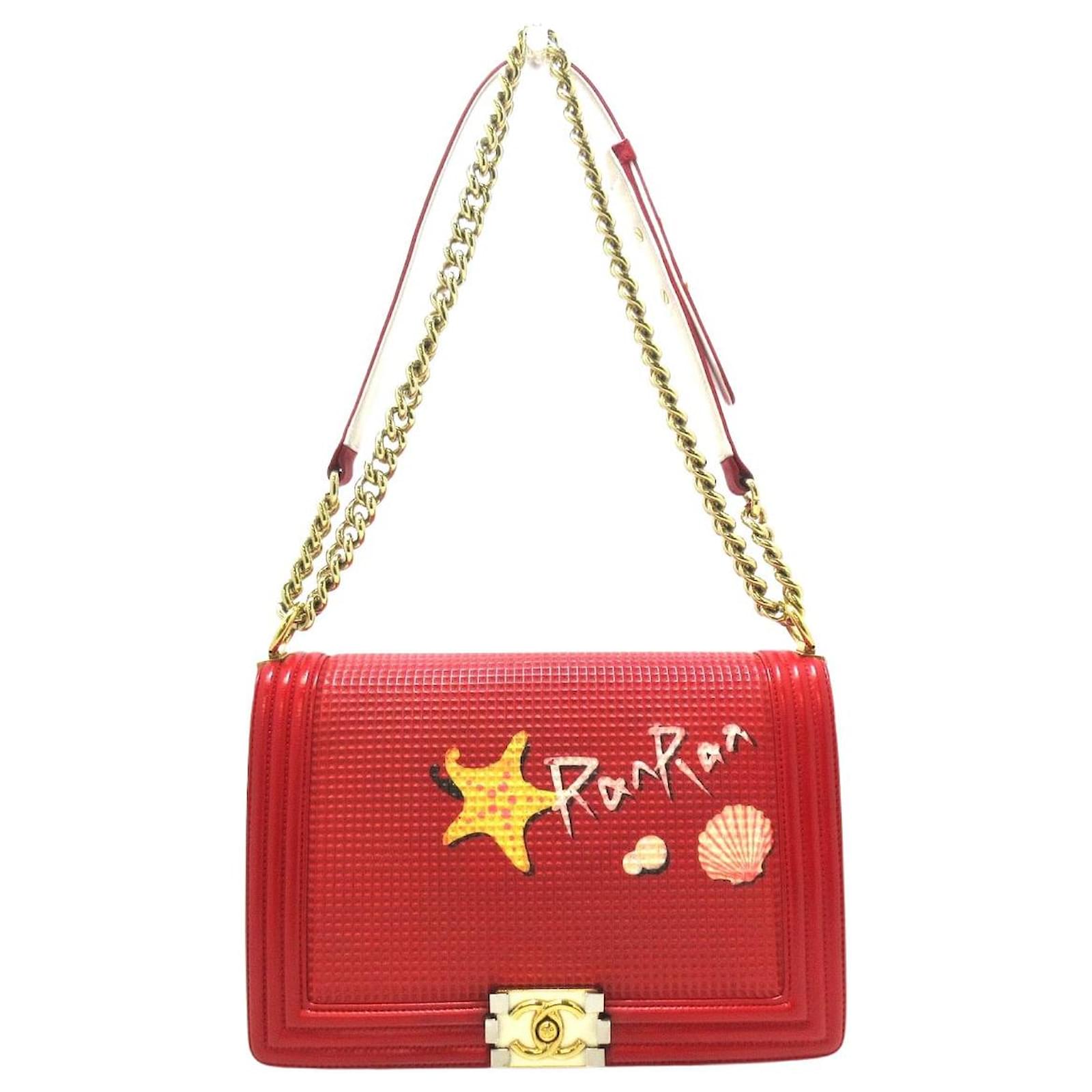 Chanel Boy Red Leather ref.1064182 Joli Closet