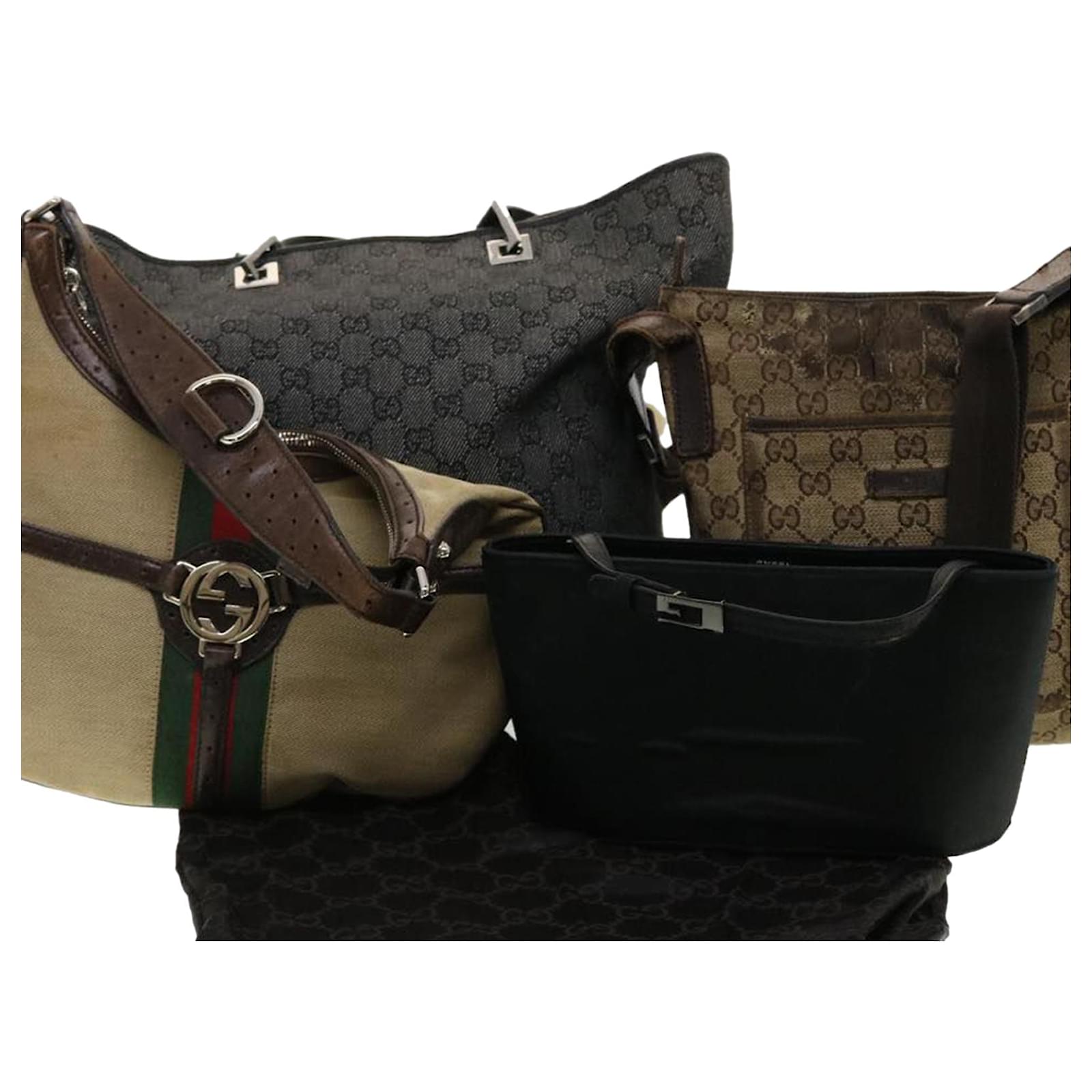 Autre Marque GUCCI GG Canvas Web Sherry Line Sac main Nylon 4Set