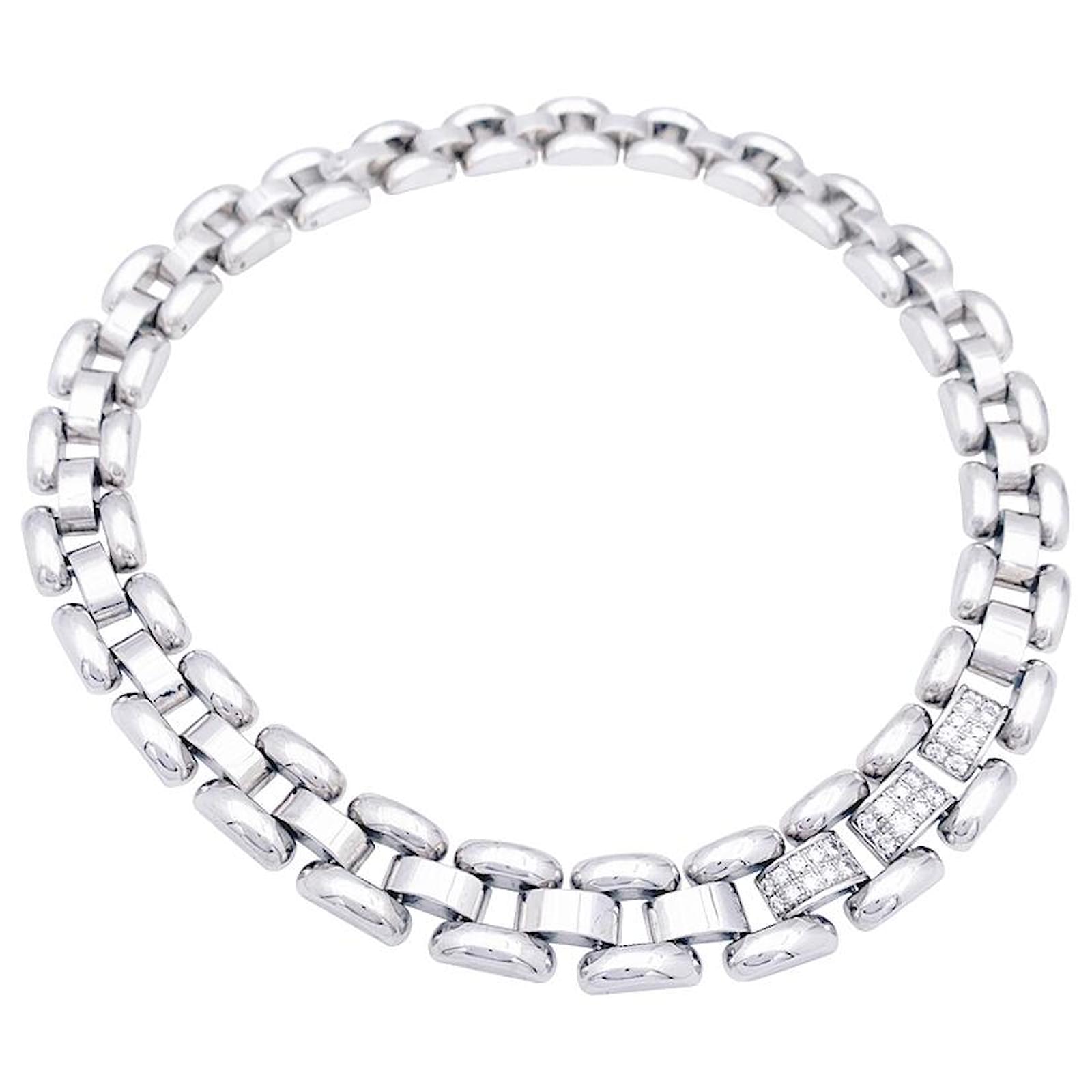 Colar chopard La Strada OURO BRANCO diamantes. ref.1066453