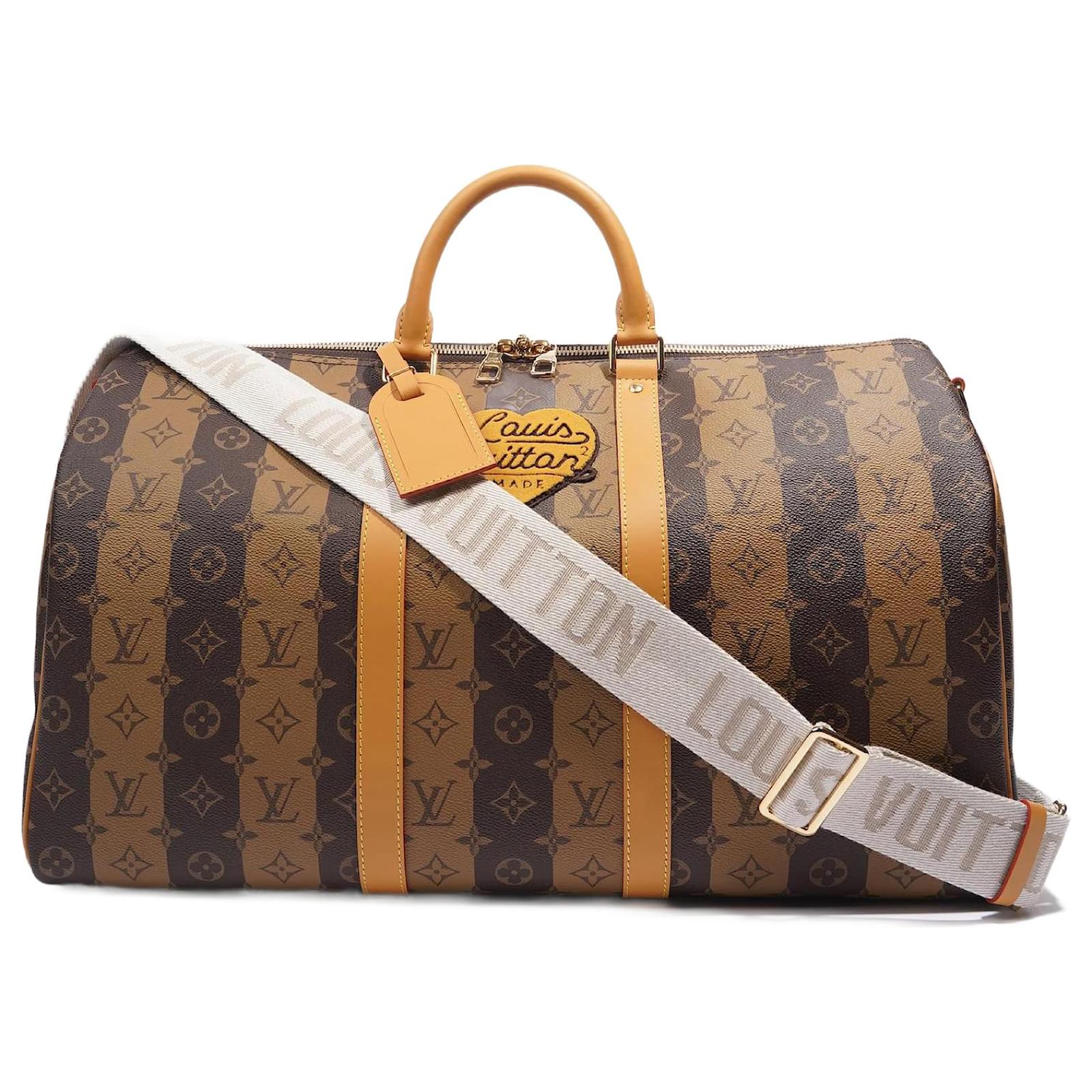 Louis Vuitton Keepall Bandouliere 50 Nigo Brown Stripe Monogram