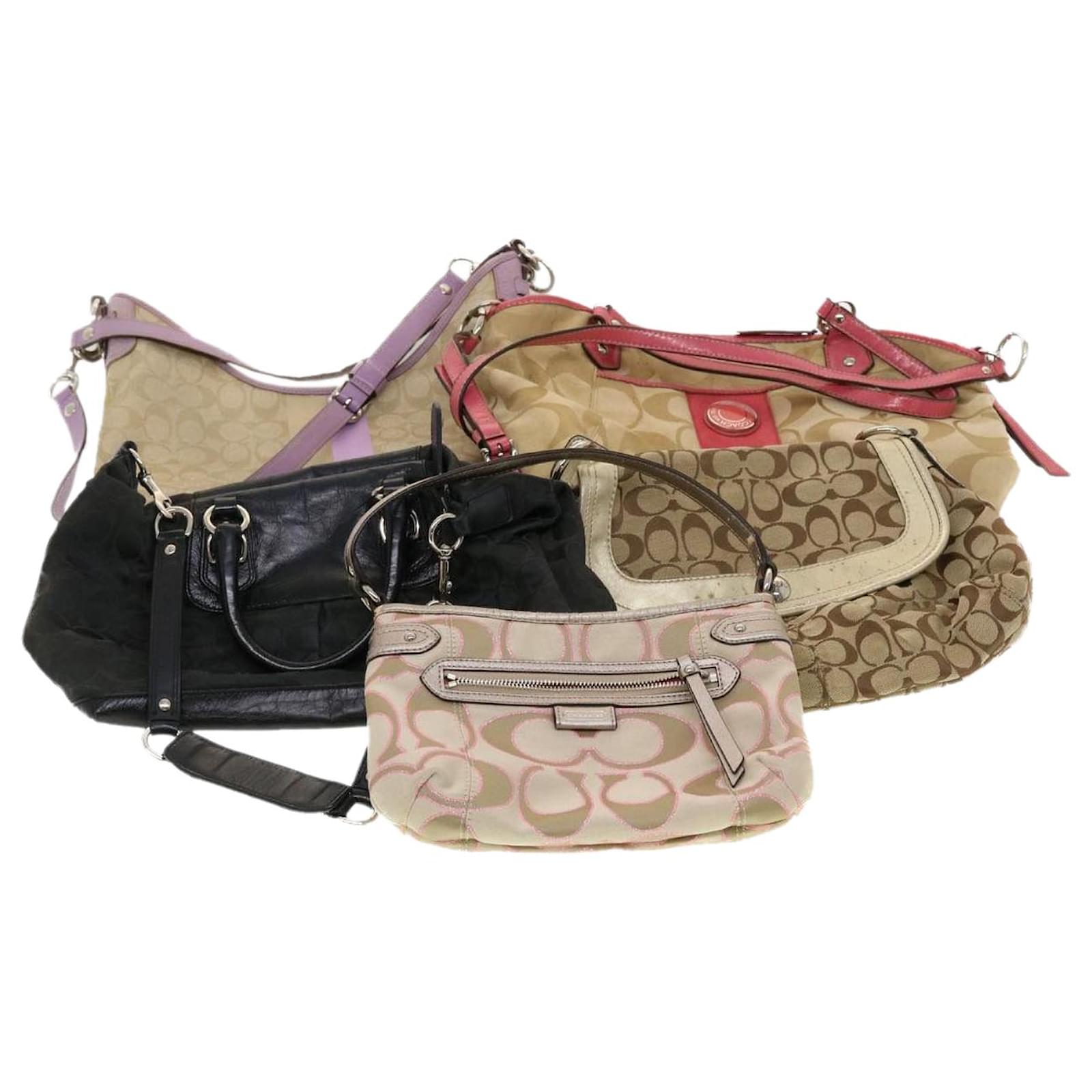 Bolsa coach discount rosa con beige