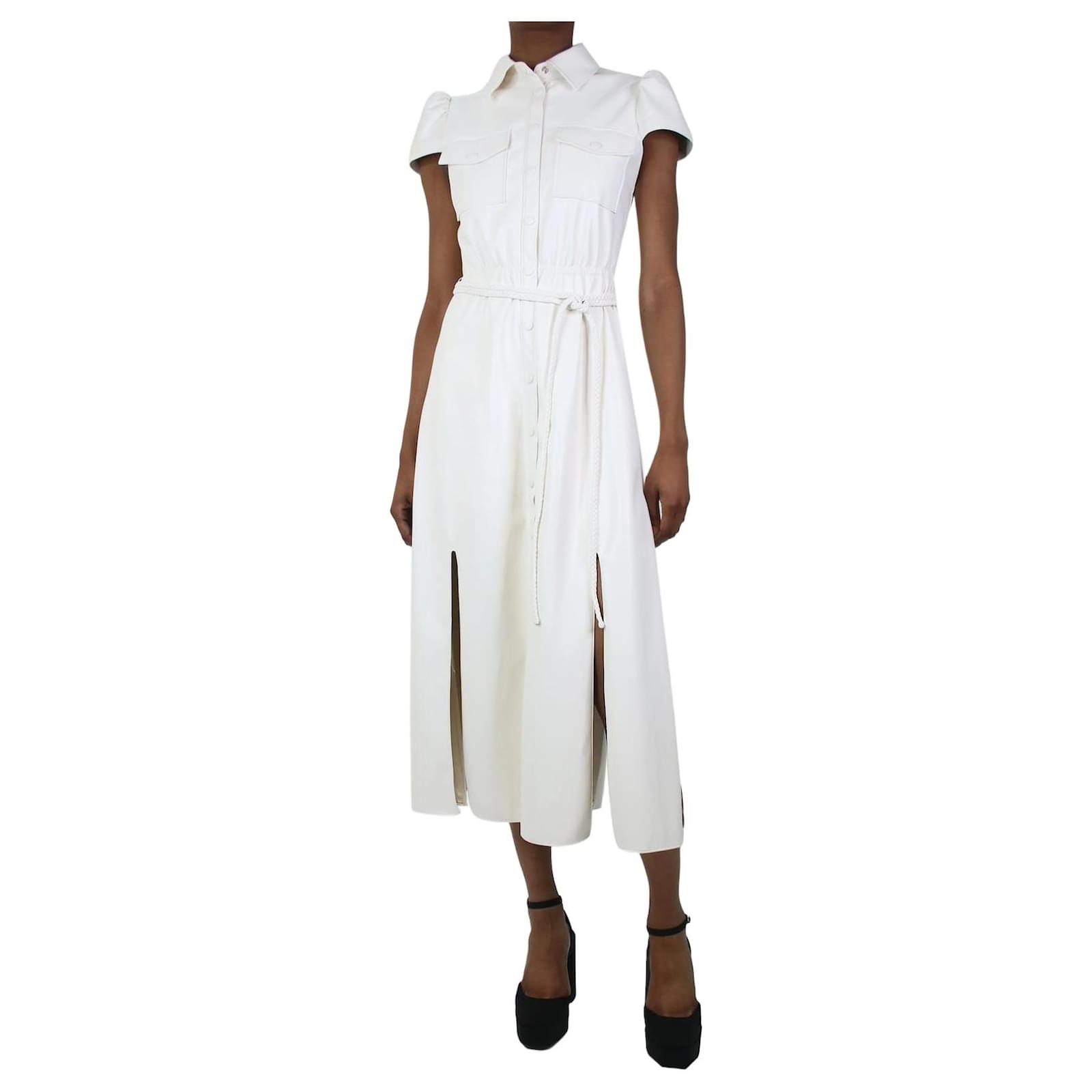 Alice + Olivia White faux leather buttoned dress - size US 2 Polyurethane  ref.JC1068261 (Sold) - Joli Closet