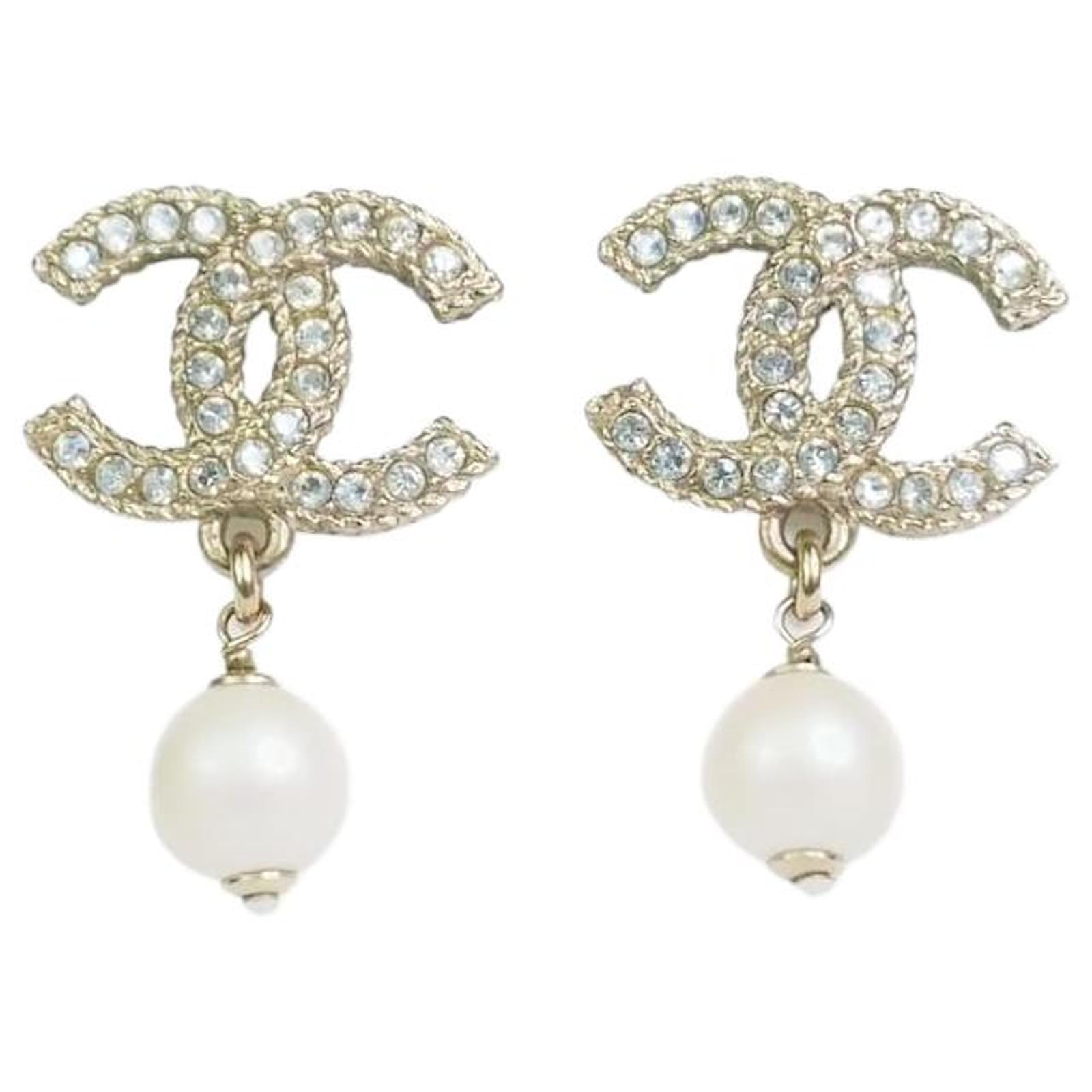 Chanel Studded Bakelite Pearl Clip-On Earrings - 2 Pieces