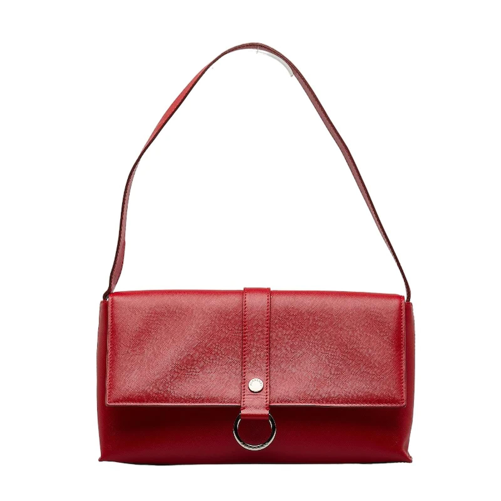 Burberry Bright Red D-ring Leather Pouch with Zip Coin Case - Walmart.com