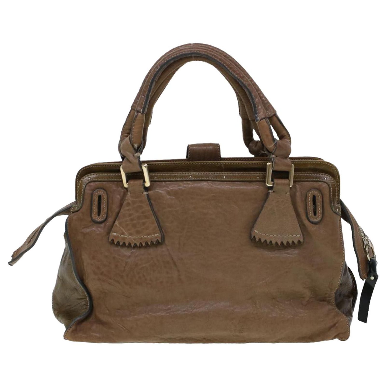 Chloé Chloe Elvir Handtasche Leder Braun Auth bs6052 ref.JC1069271 