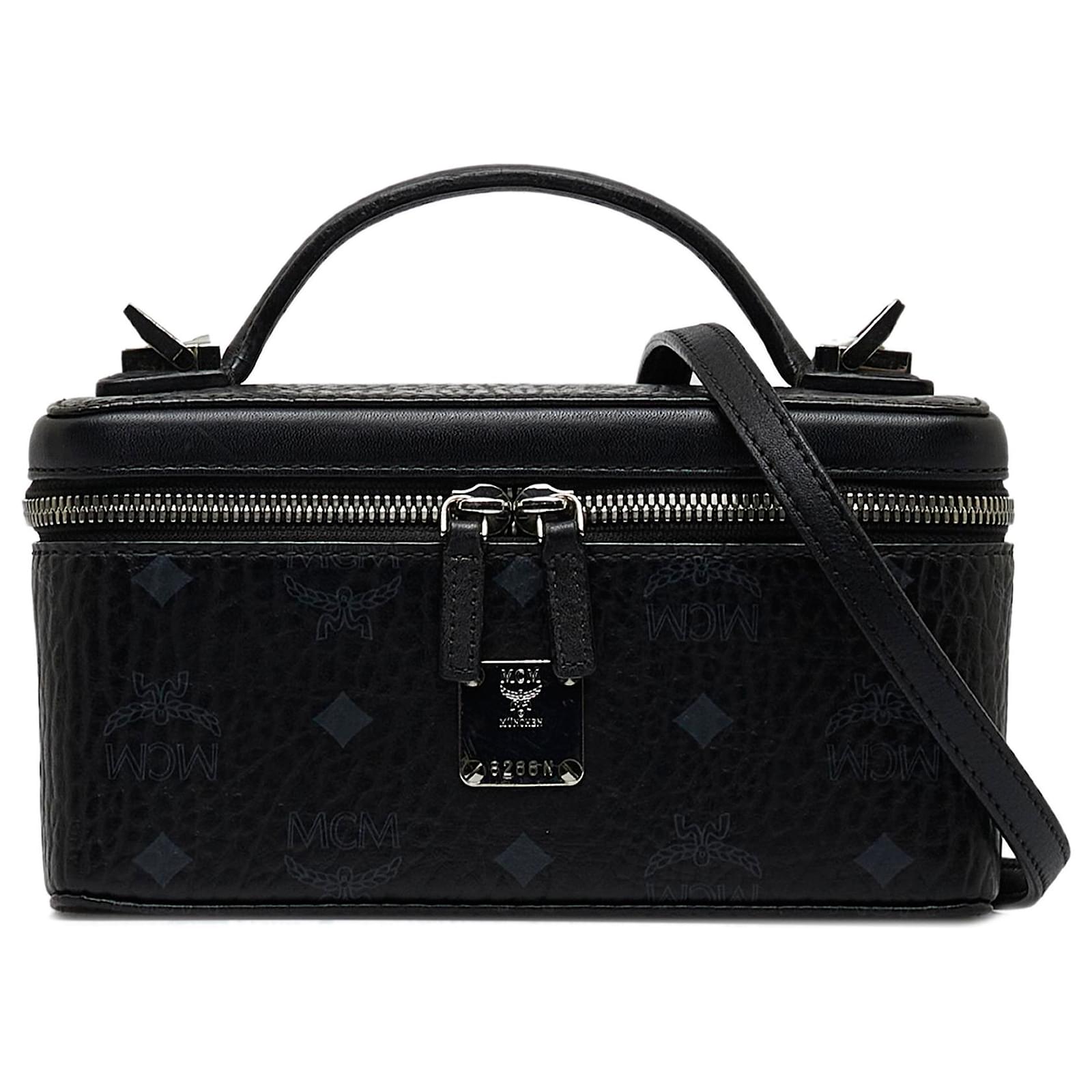 MCM Black Visetos Vanity Bag Cloth Cloth Joli Closet