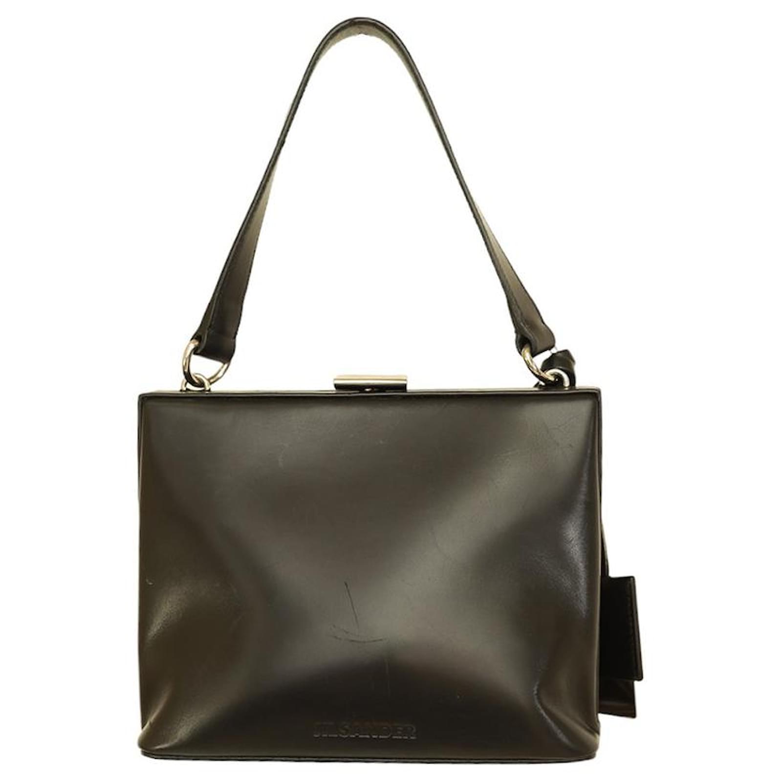 Jil Sander Vintage-Handtasche aus schwarzem Leder mit Einzelriemen