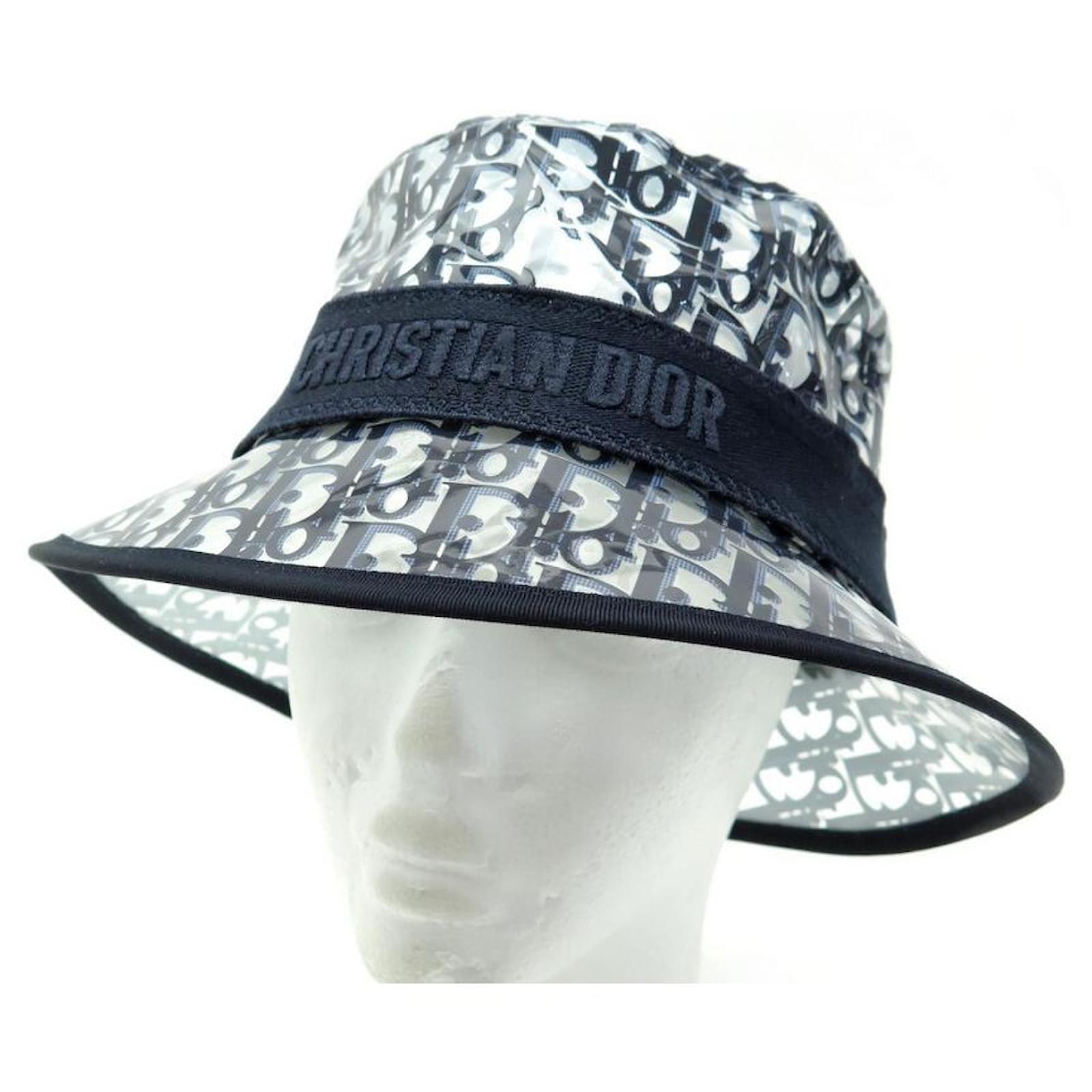 NEW DIOR RAIN HAT 14DFR923g170 BOB LOGO OBLIQUE TRANSPARENT