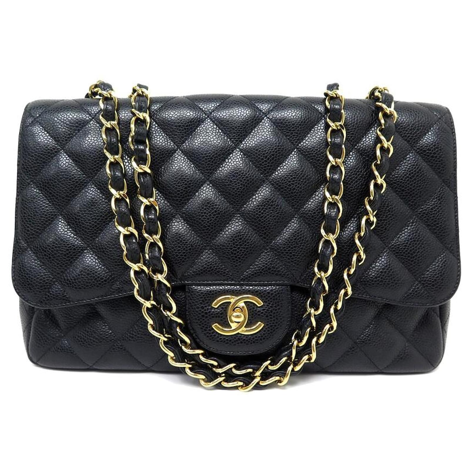 Exceptional Chanel Timeless Jumbo lined flap handbag in black quilted  lambskin Leather ref.734980 - Joli Closet
