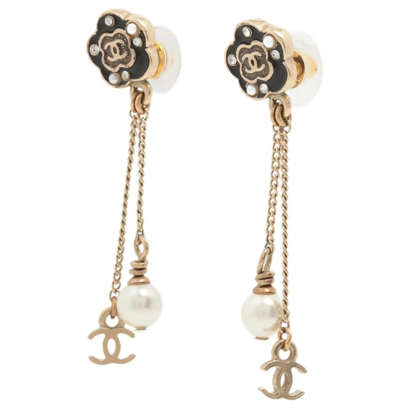 Chanel Gold Metal, Crystal, And Imitation Pearl CC Dangle Earrings, 2021  Available For Immediate Sale At Sotheby's