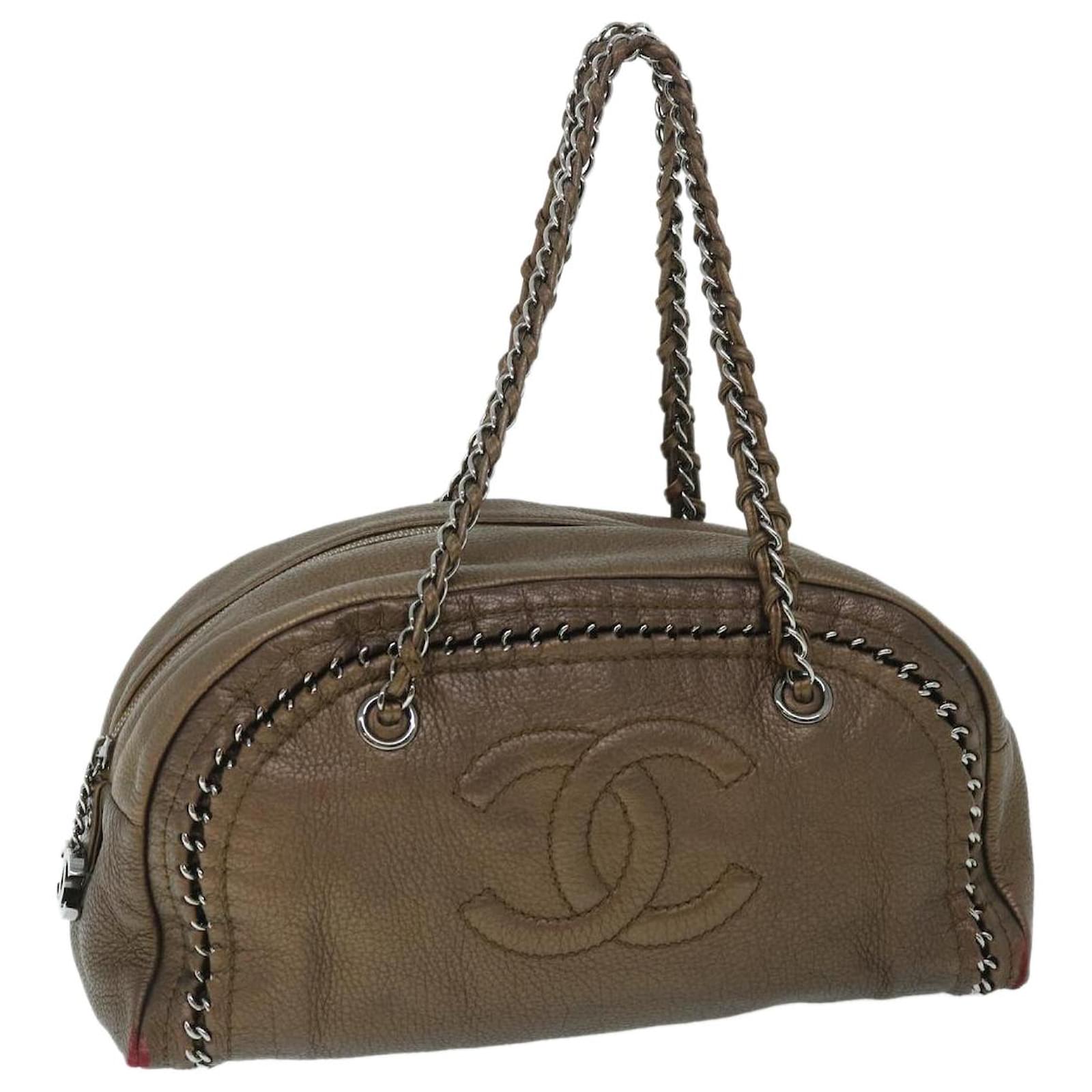 Used] Chanel CHANEL Coco Mark Chain Tote Handbag Canvas Pink ref