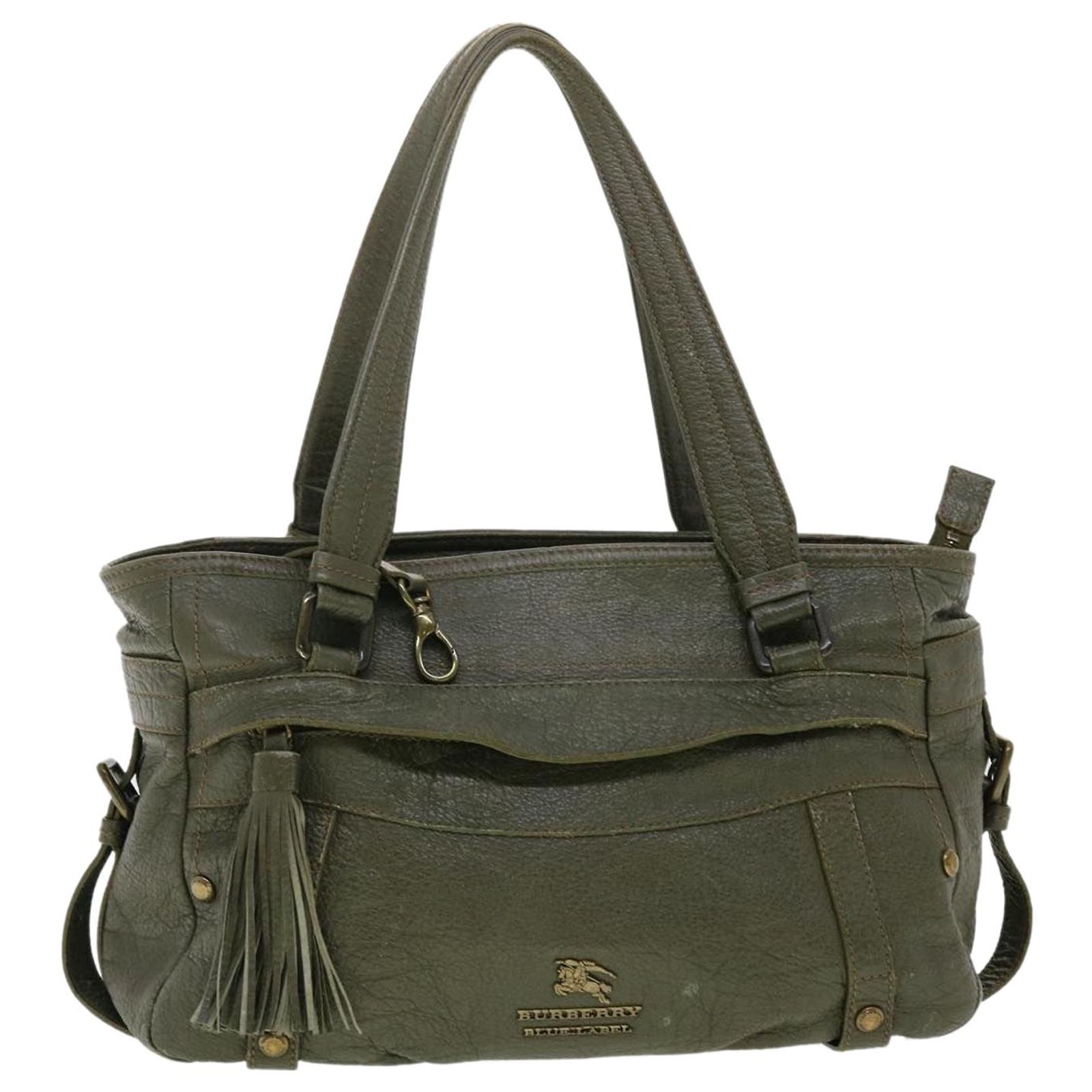 BURBERRY Blue Label Tote Bag Leather Green Auth 40218 ref.1073223 ...