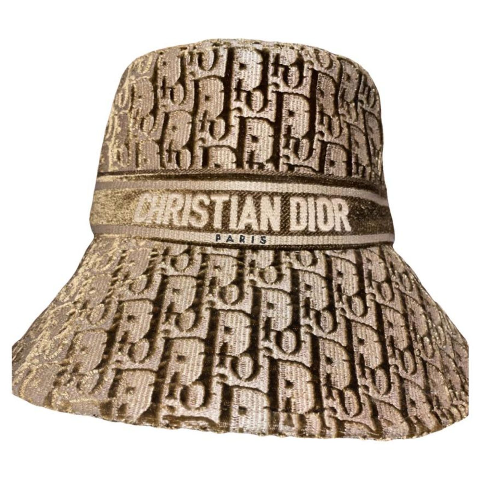 Christian Dior D-Bobby Oblique Brown Bucket Hat Cloth ref.1073353