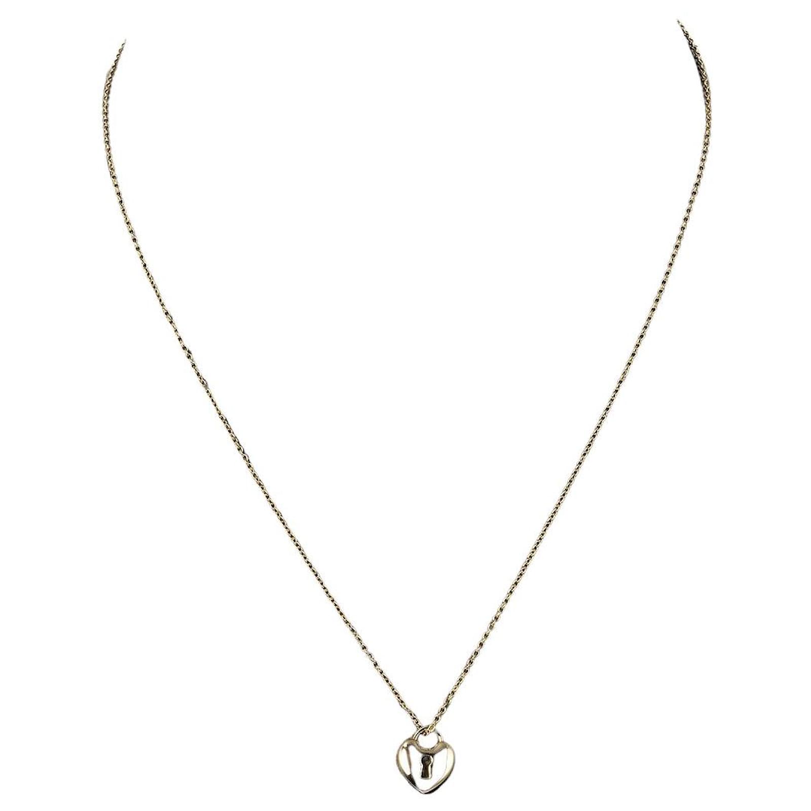 Tiffany & Co. Heart Lock Keyhole 18k Yellow Gold Pendant Necklace Tiffany &  Co. | TLC