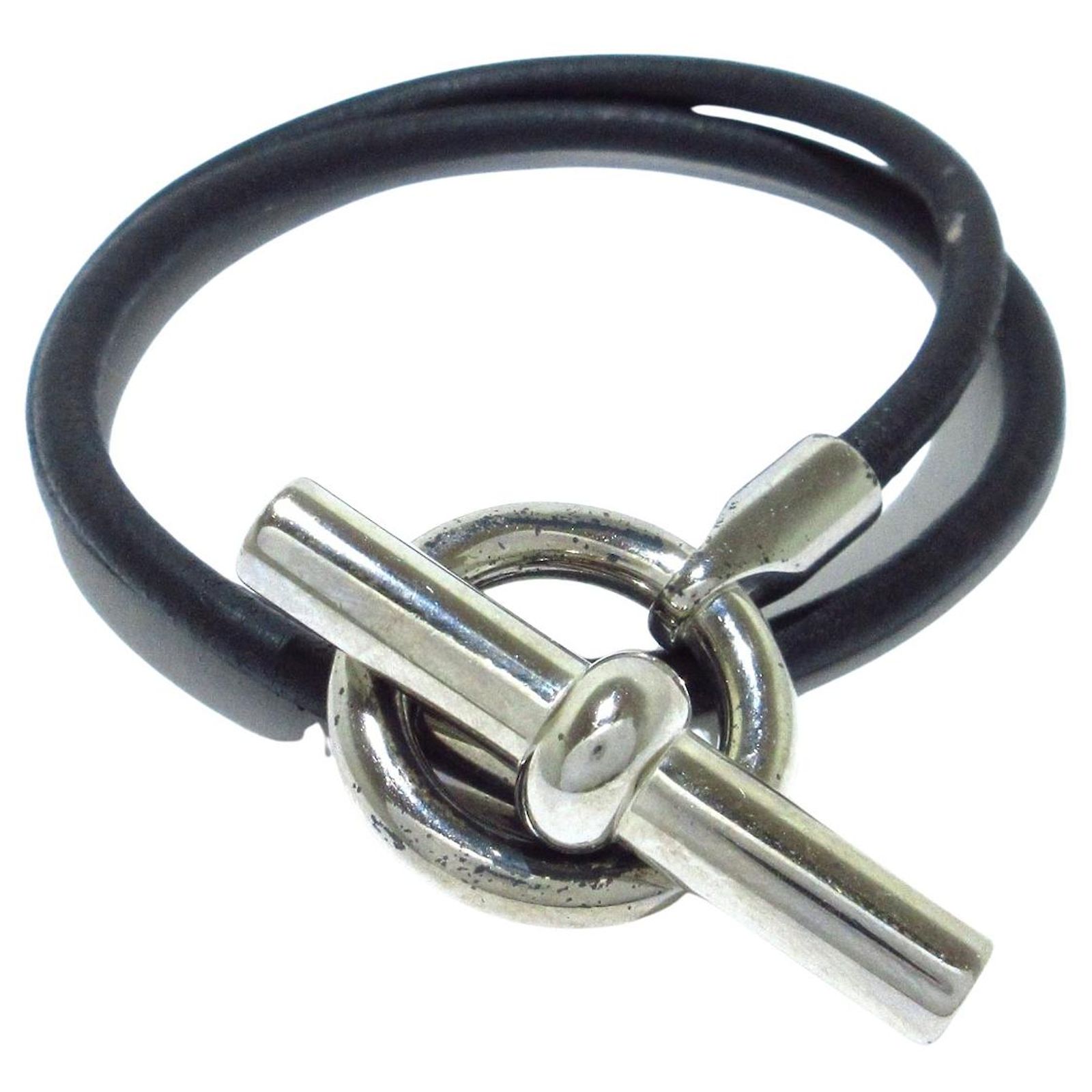 Hermès Glenan Black Leather ref.1075606 - Joli Closet
