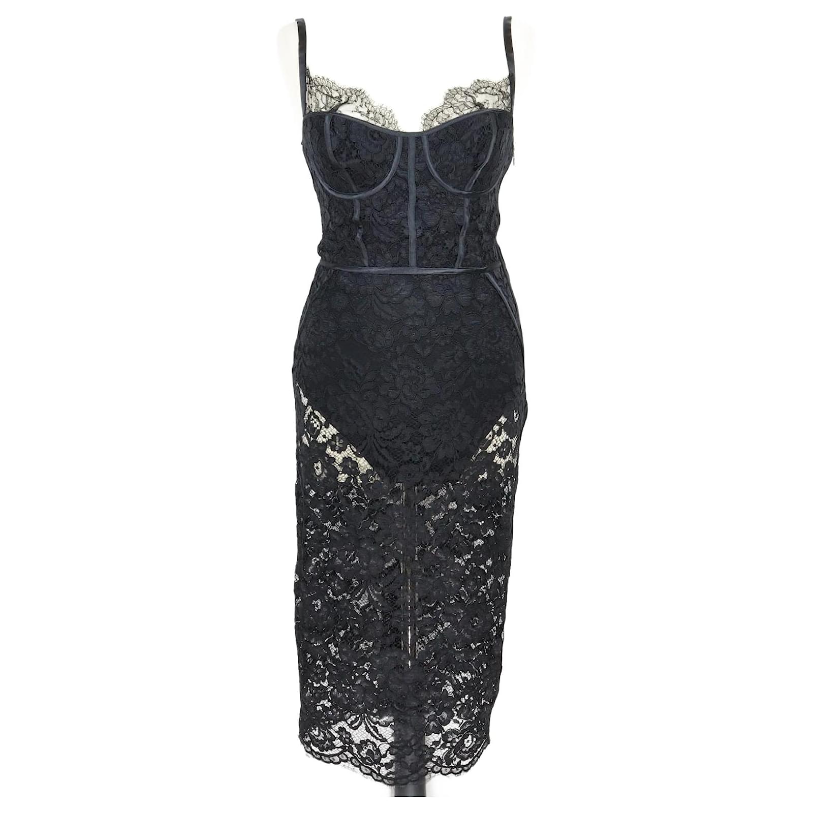 Elisabetta Franchi Black Abito Donna Lace MiniDress Synthetic ref.JC1078404  (Sold) - Joli Closet