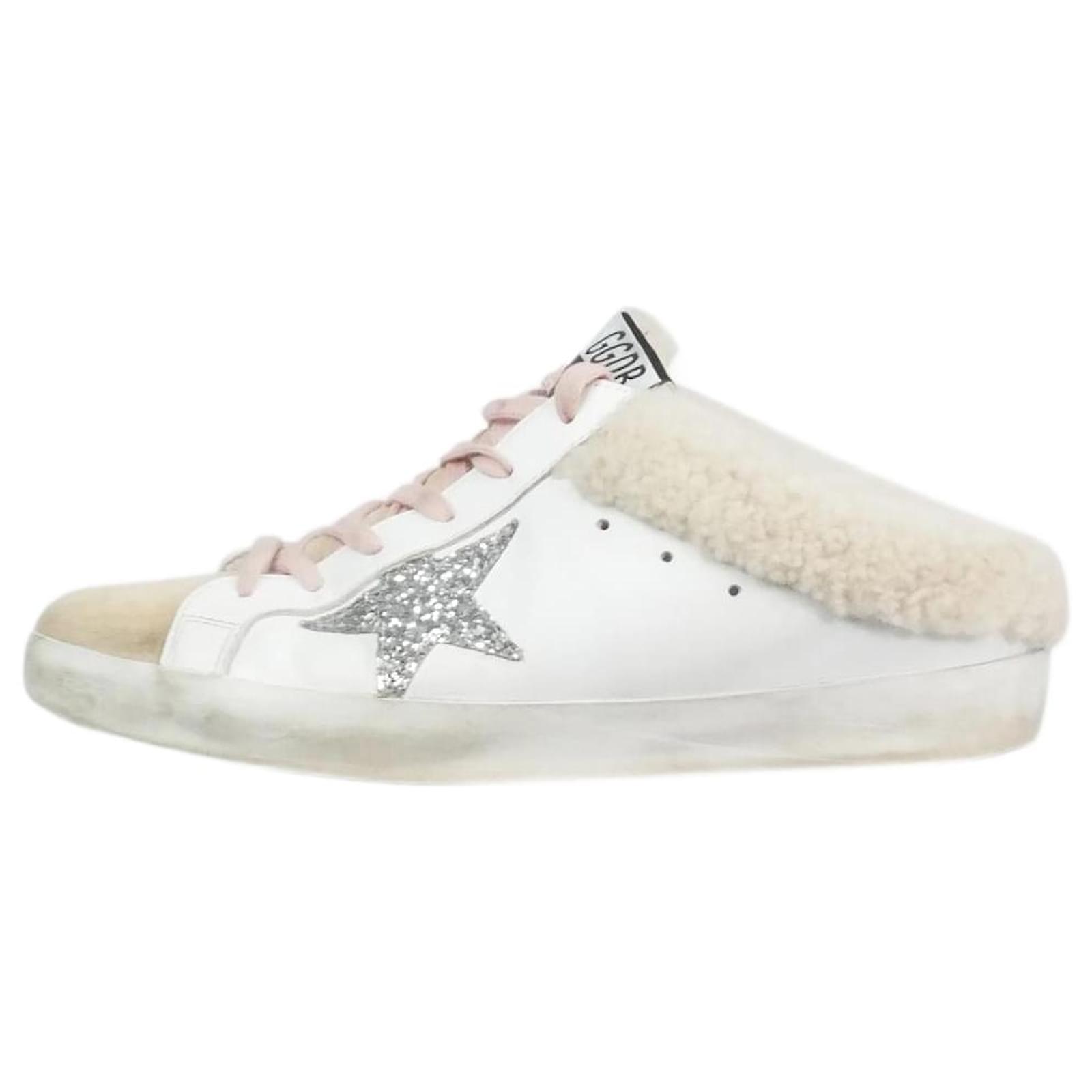 Golden Goose Deportivas blancas con estrellas forradas en lana