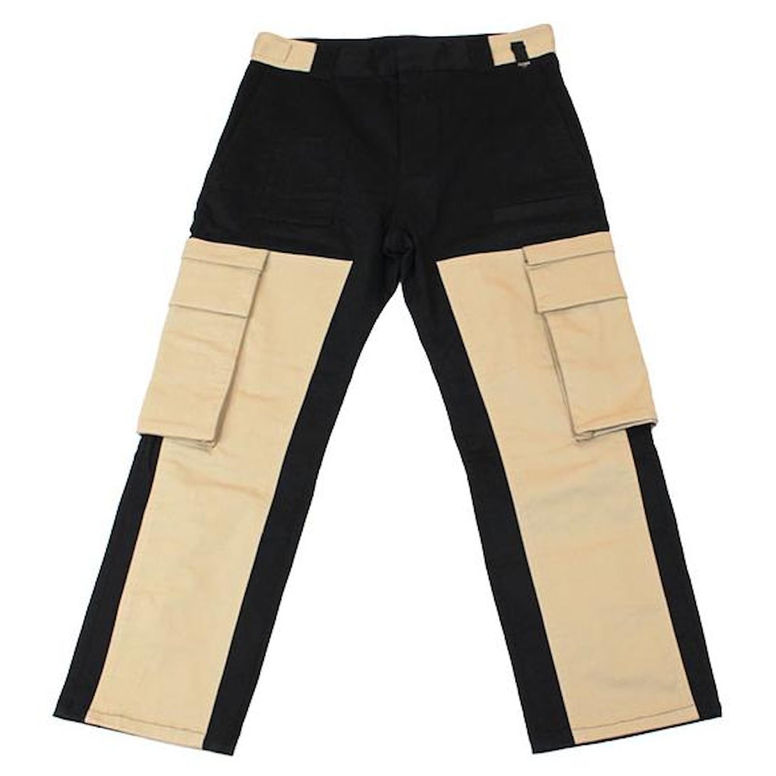 Fendi Pantalones Negro Beige Algod n ref.1078898 Joli Closet