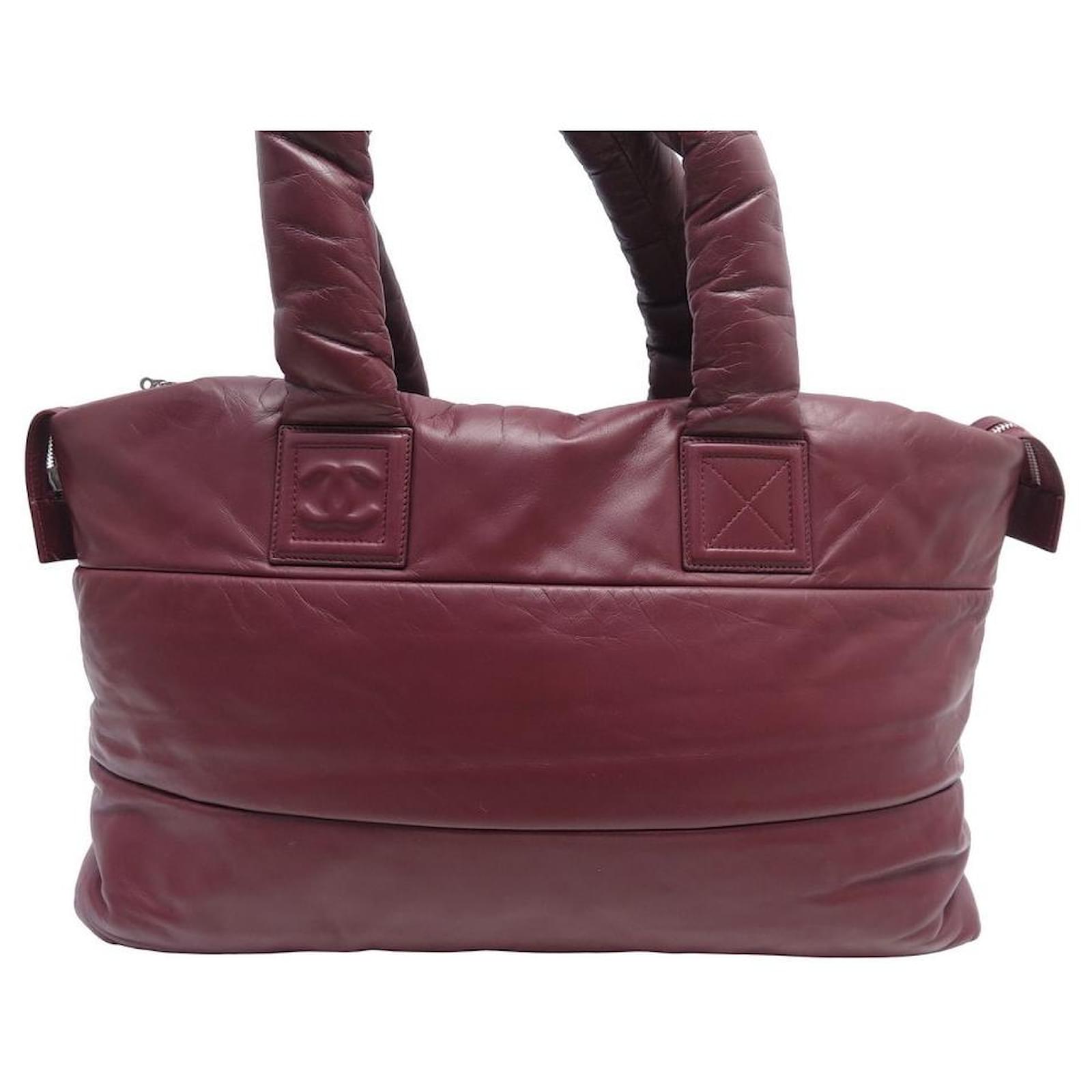 CHANEL COCOON CABAS HANDBAG IN BORDEAUX LEATHER TOTE HAND BAG