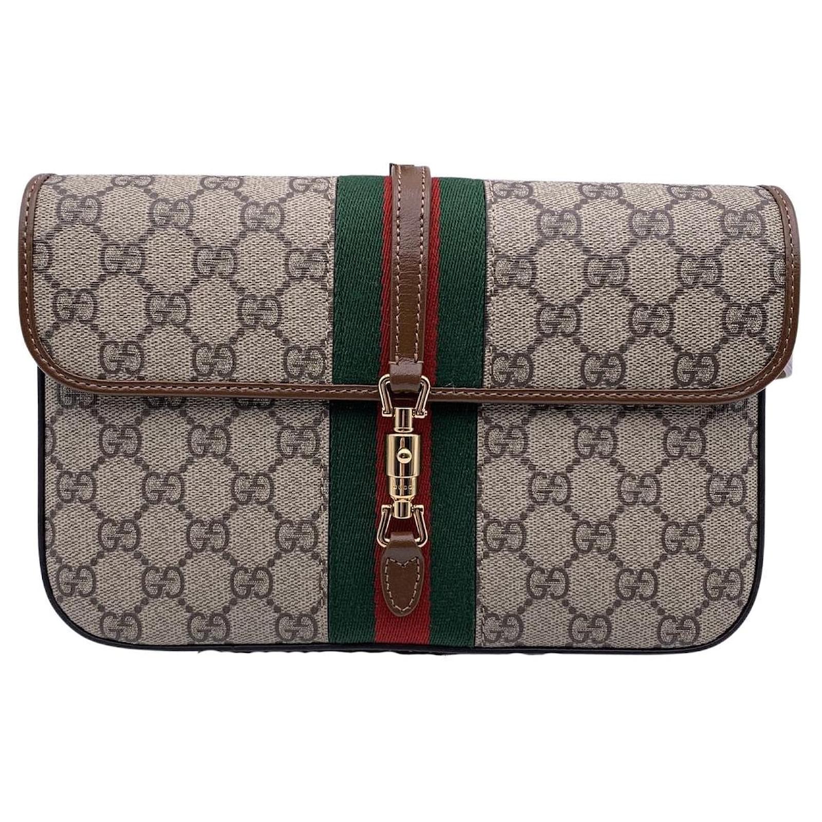 Gucci Jackie de cuero y lona GG Supreme 1961 Riñonera 95/38 Beige