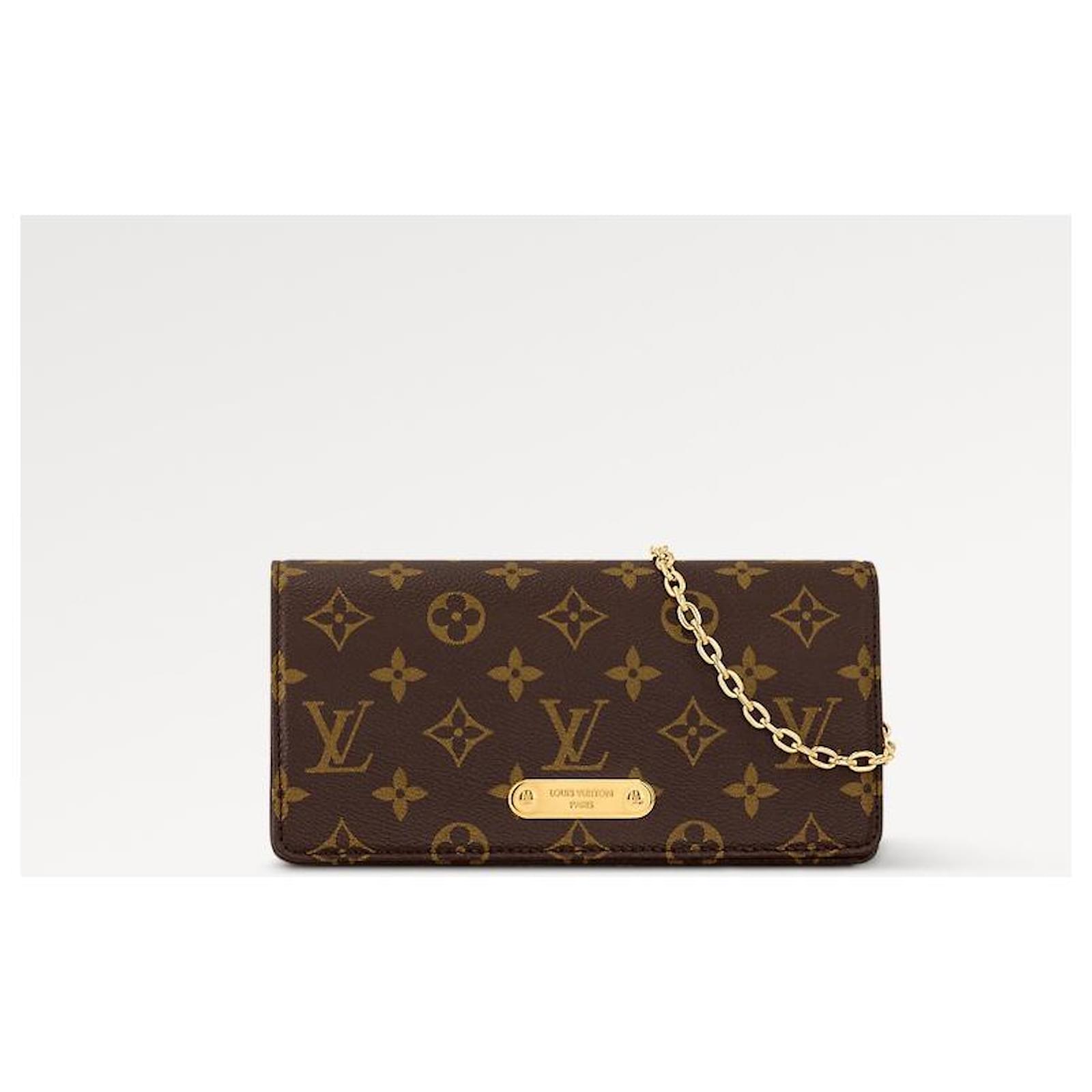 Louis Vuitton LV Wallet On Chain Lily Brown Cloth ref.1080882 - Joli Closet