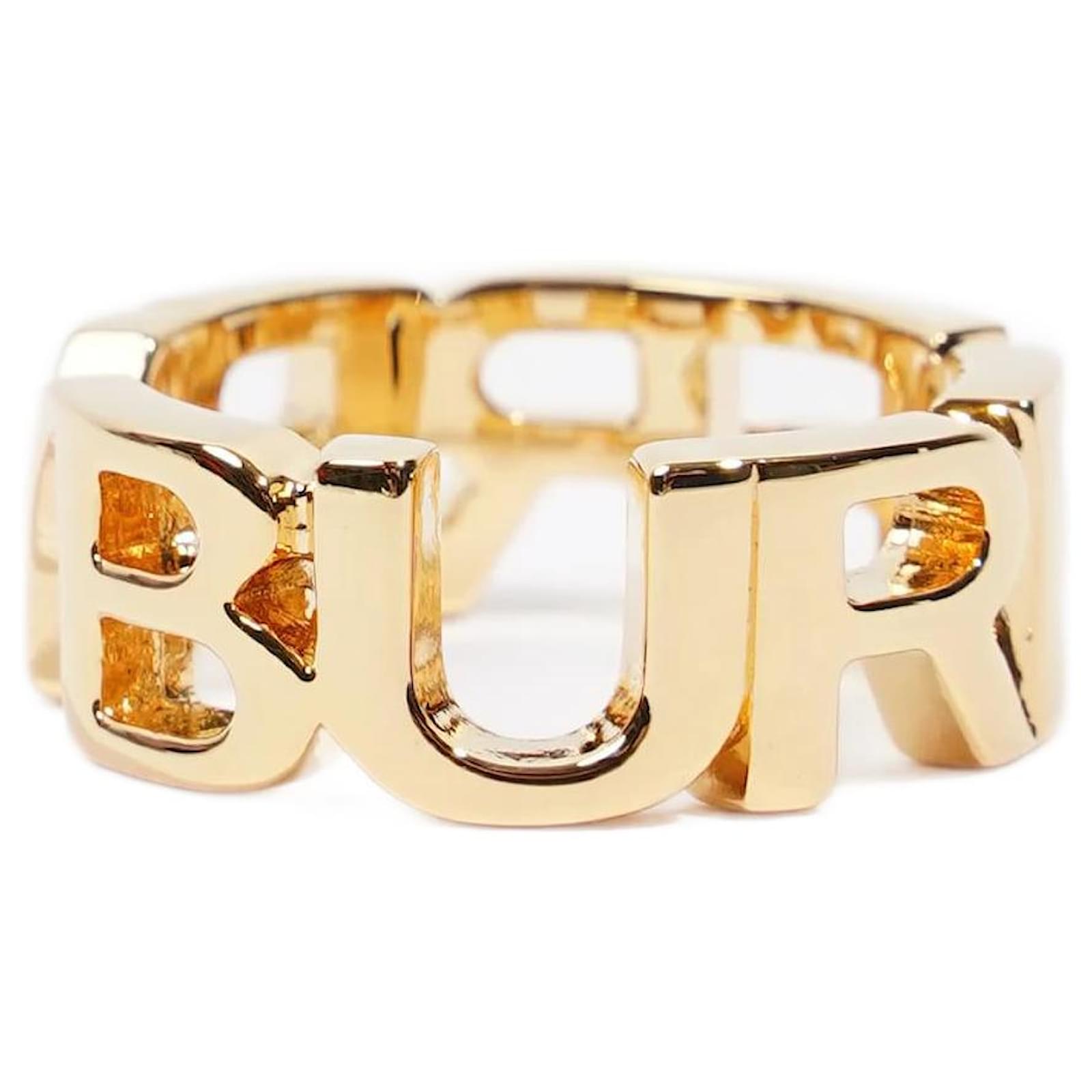 Burberry Logo Ring Gold Brass 53 Golden Cloth ref.1081503