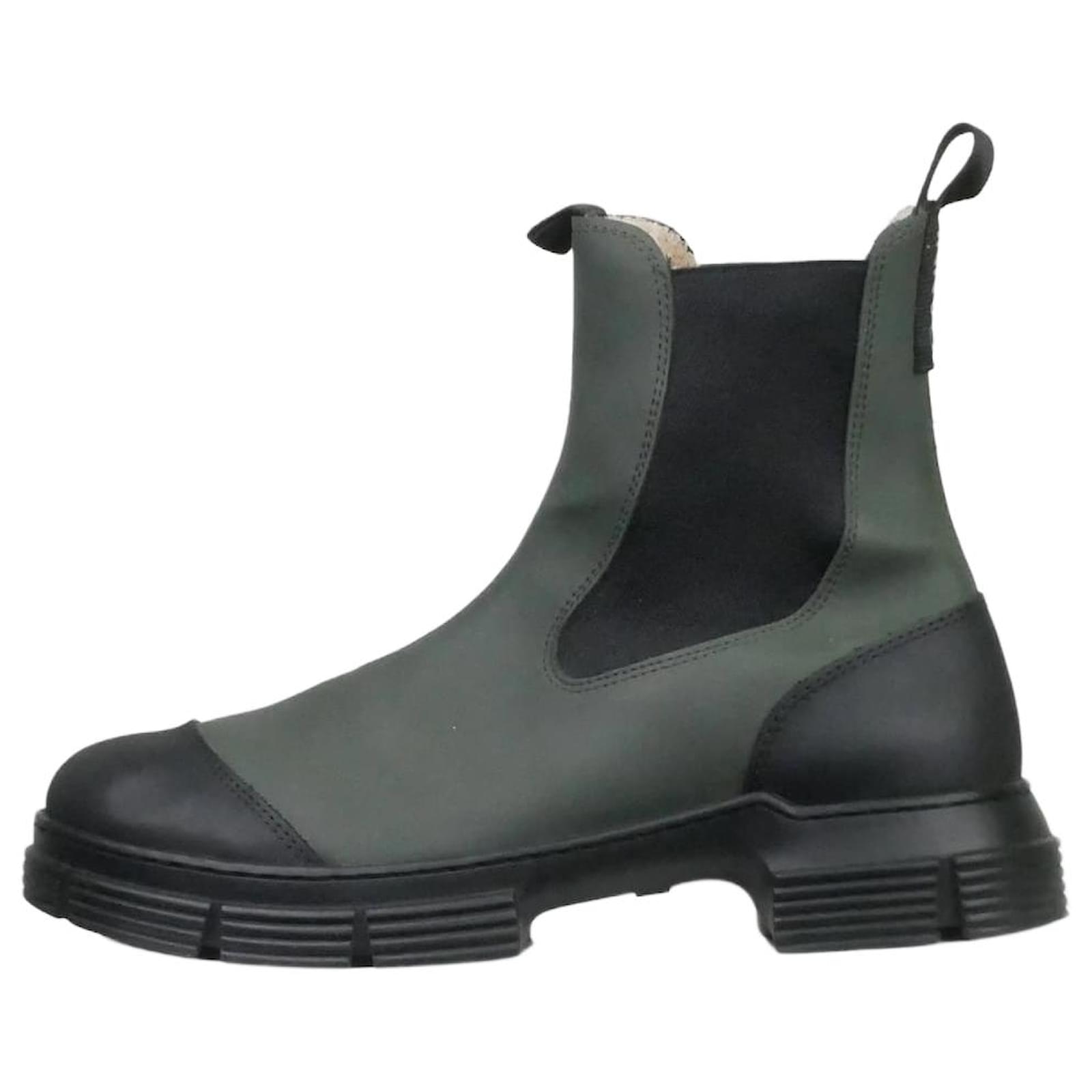 Ganni Bottines en caoutchouc vert for t taille EU 40 ref.1082151