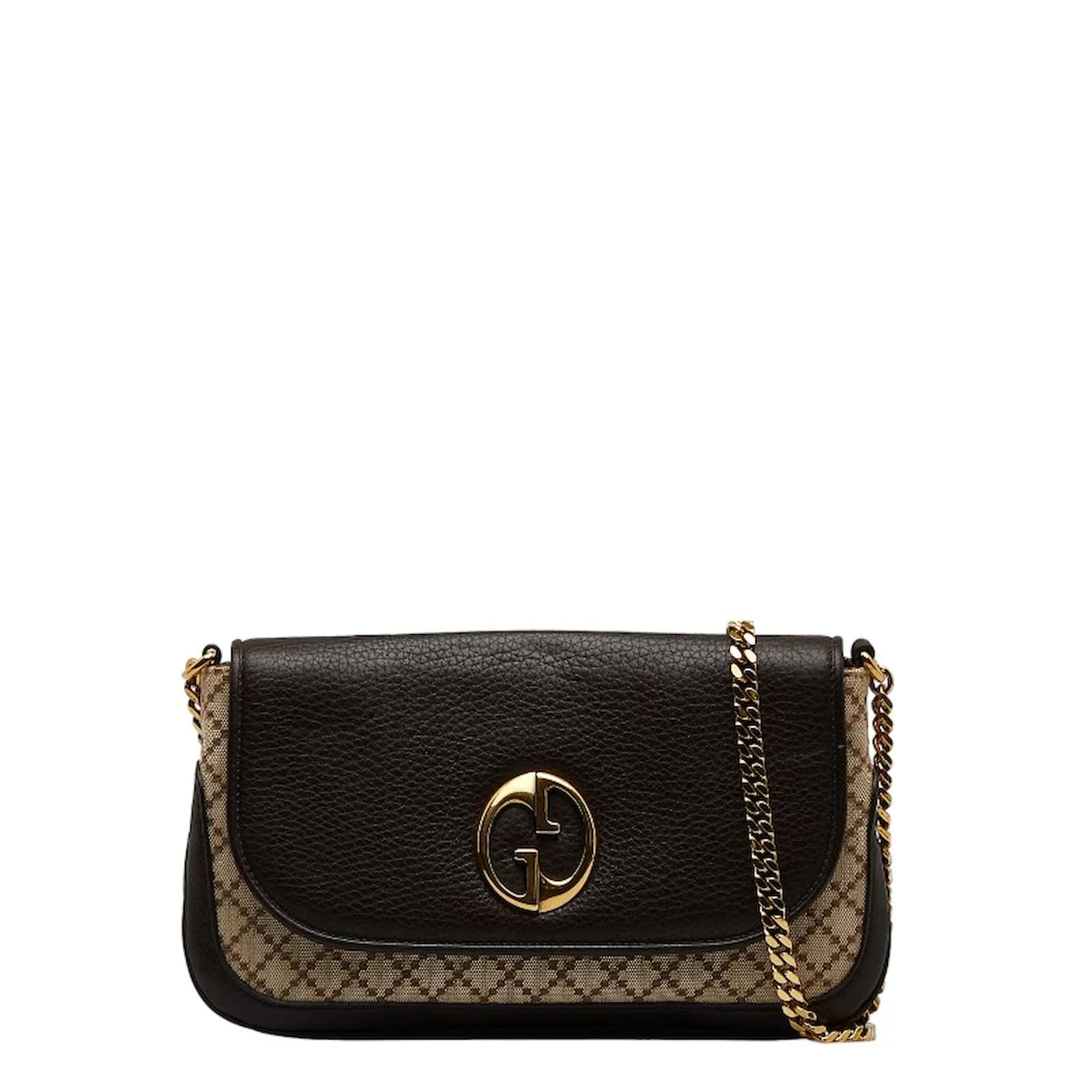 Gucci GG Diamante Canvas Chain Shoulder Bag 251820 Brown Cloth ref