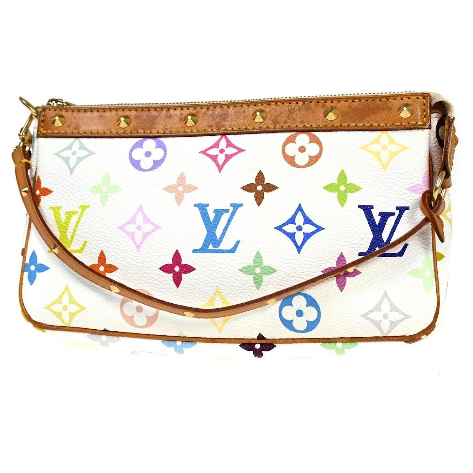 Louis Vuitton Pochette Accessoires Bianco Tela Joli