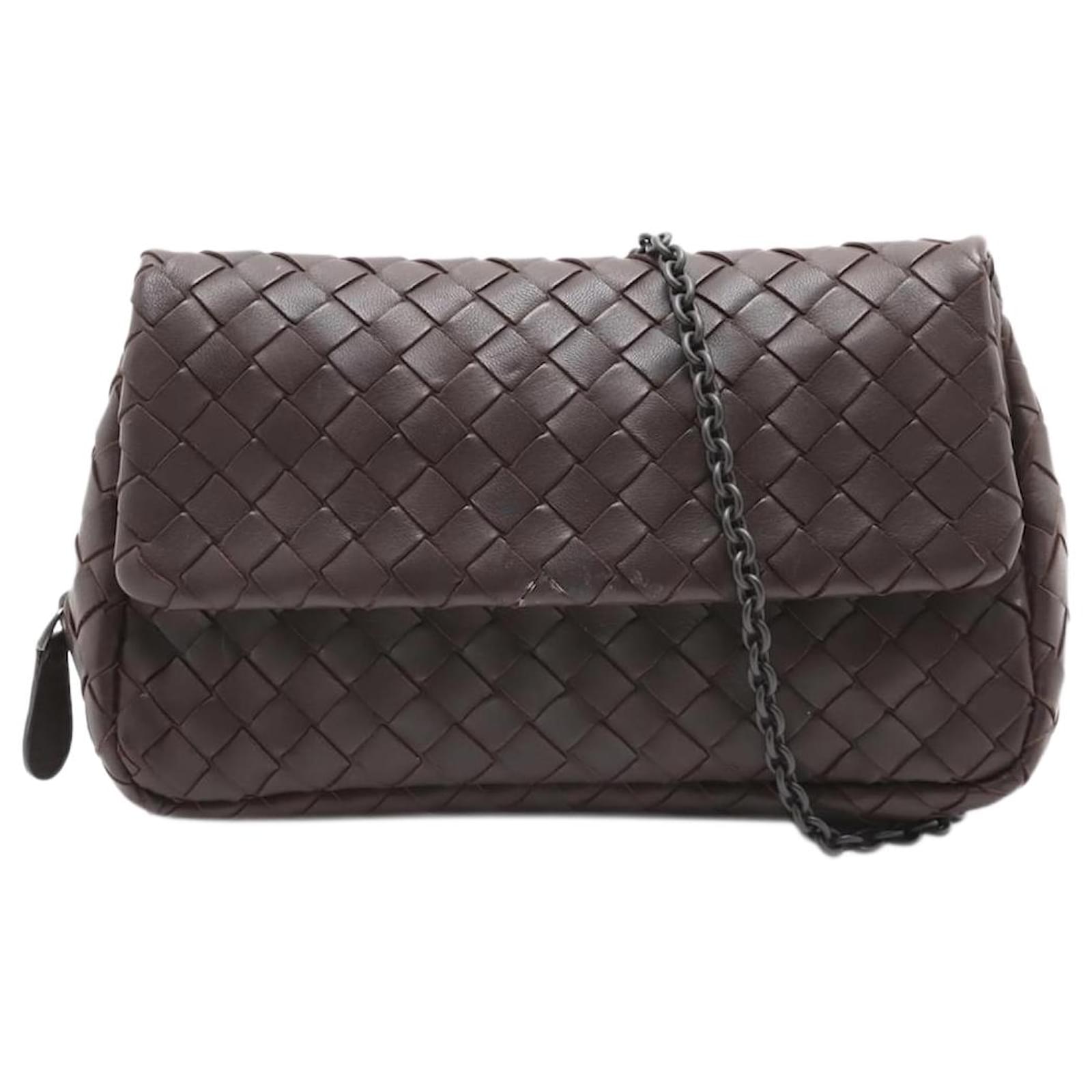 Bottega veneta intrecciato hot sale small chain crossbody bag