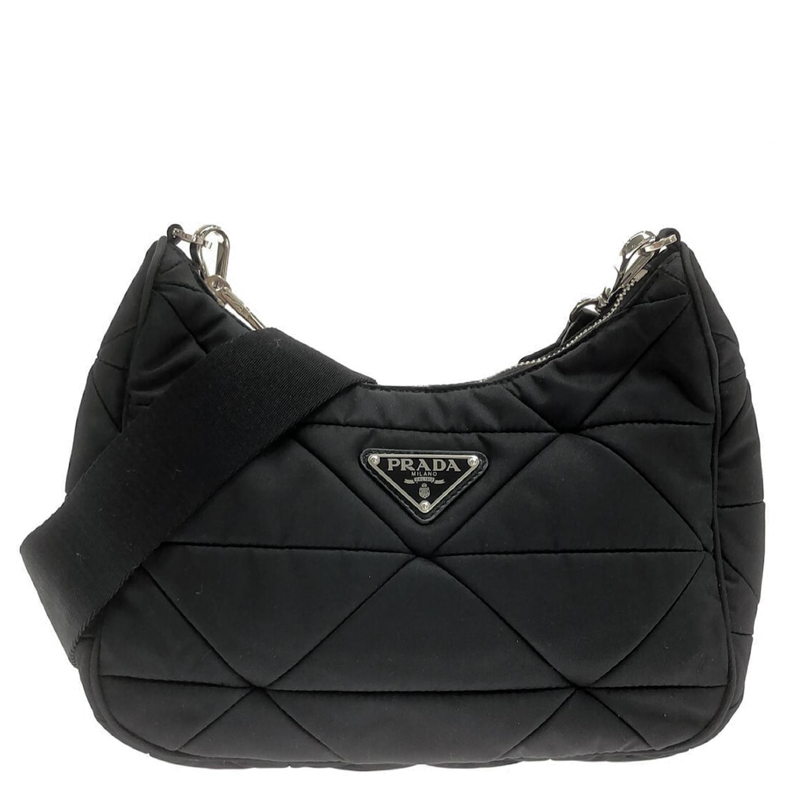 Prada Black Padded Re-Nylon Crossbody Bag Cloth ref.1086487
