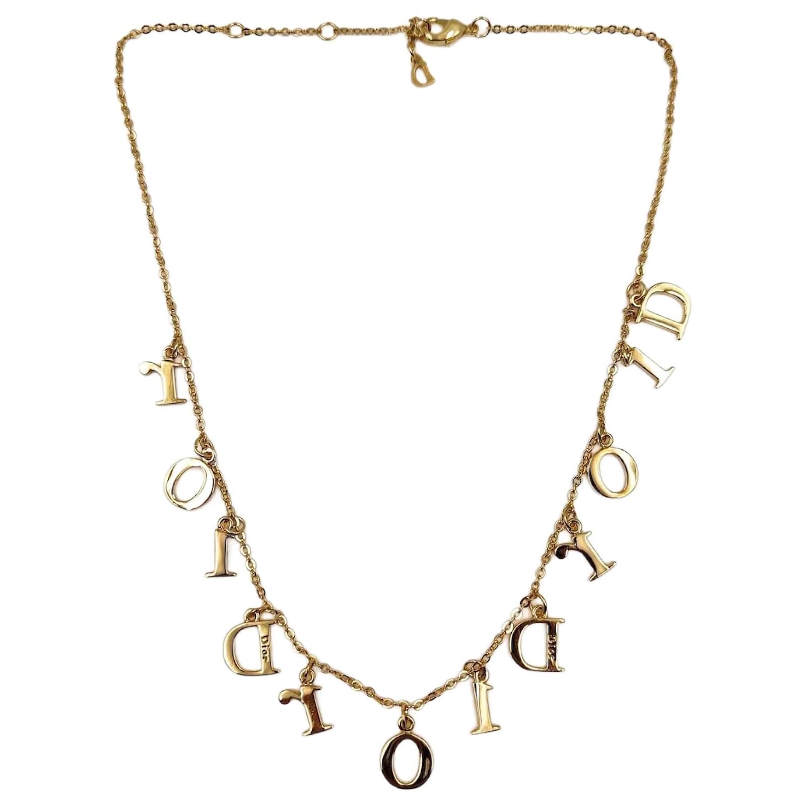 Dior Christian Dior Logo necklace in golden metal