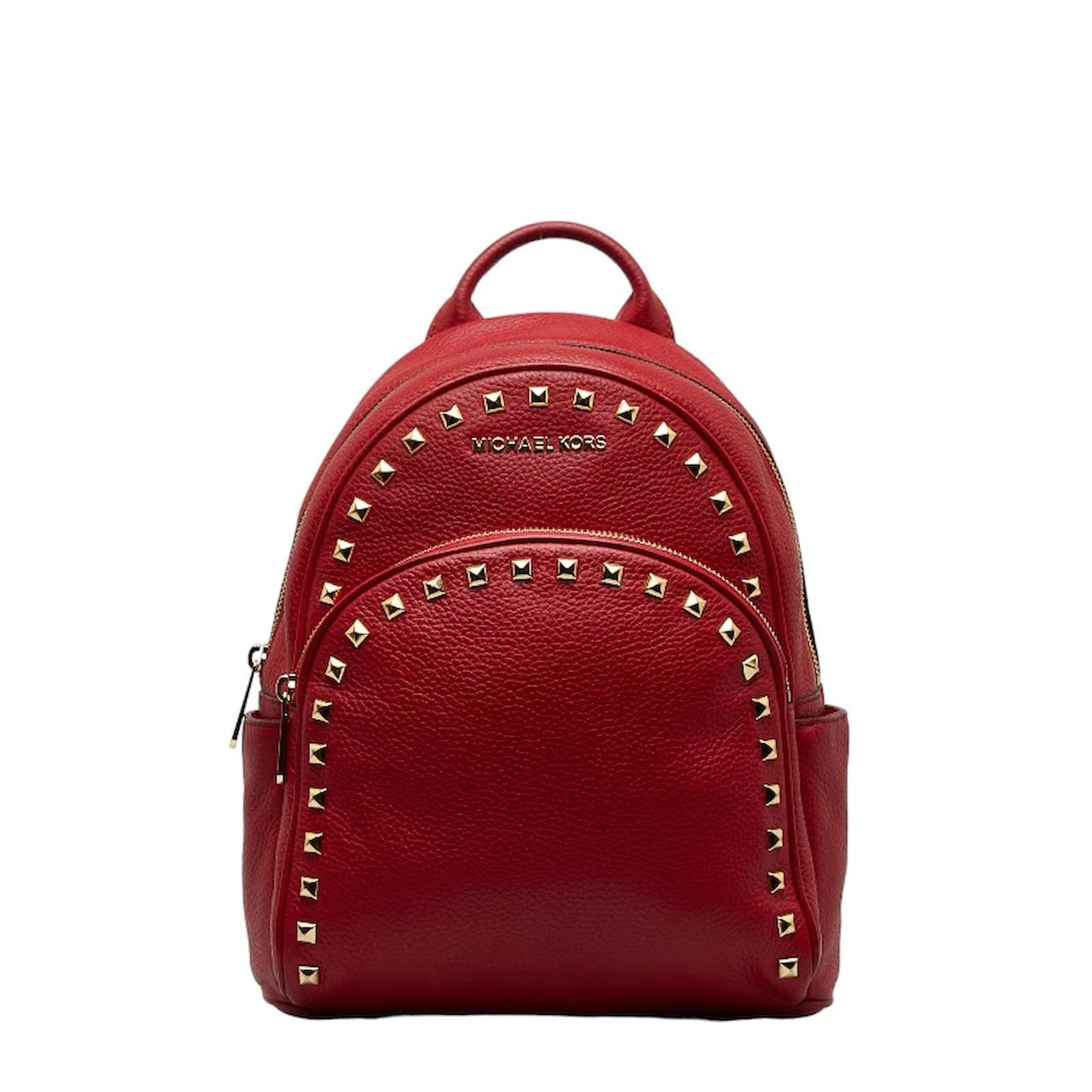 Michael Kors Red Leather Studded Backpack in Good Condition ref.1088806 Joli Closet