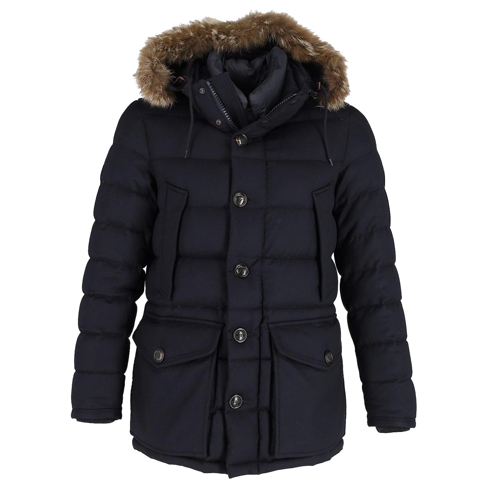 Moncler Rethel Puffer Jacket in Black Wool ref.1089203 Joli Closet