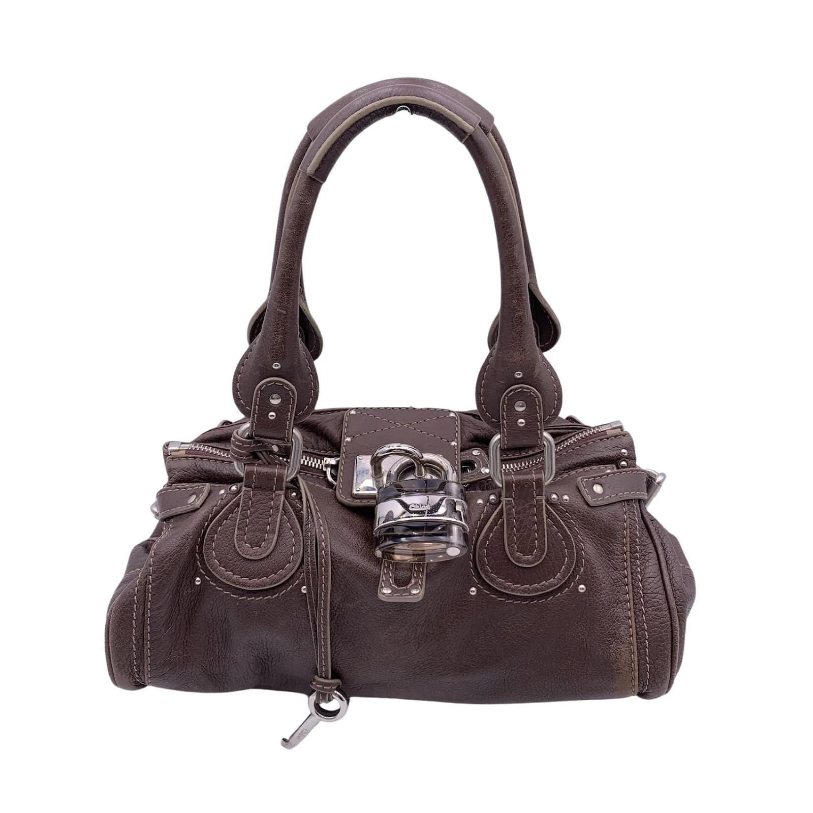Chloé Brown Leather Paddington Tote Medium Bag Satchel Handbag ref