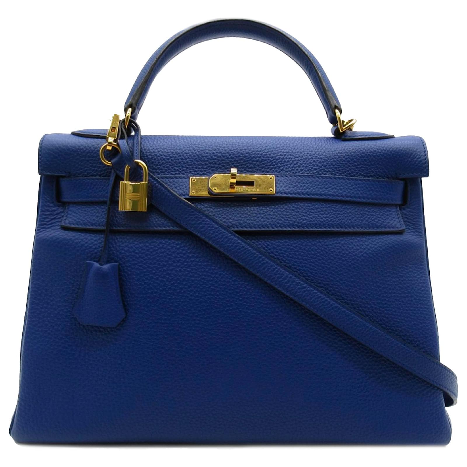 Hermès Hermes Blue 2013 Clemence Kelly Retourne 32 Leather Pony-style ...