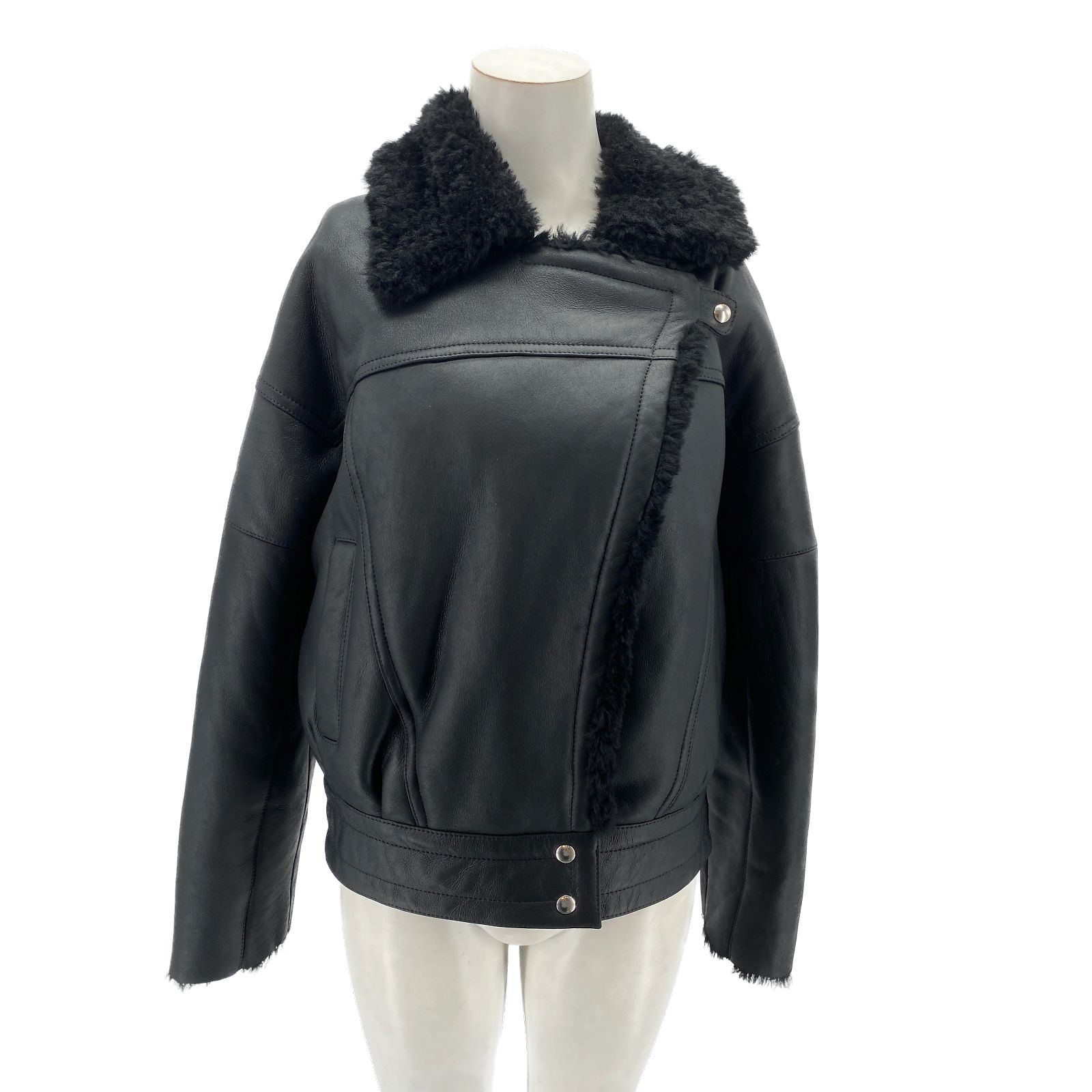 Blouson En Cuir Noir Iro Taille 36 - Occasion Très Bon état, Style Motard