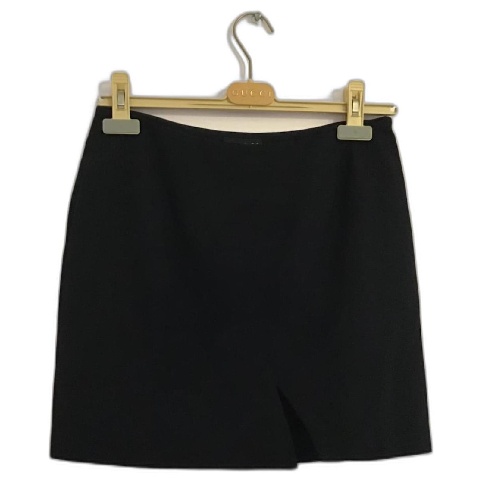 Tom Ford for Gucci F/W 2000 Black Wool Skirt with Velvet