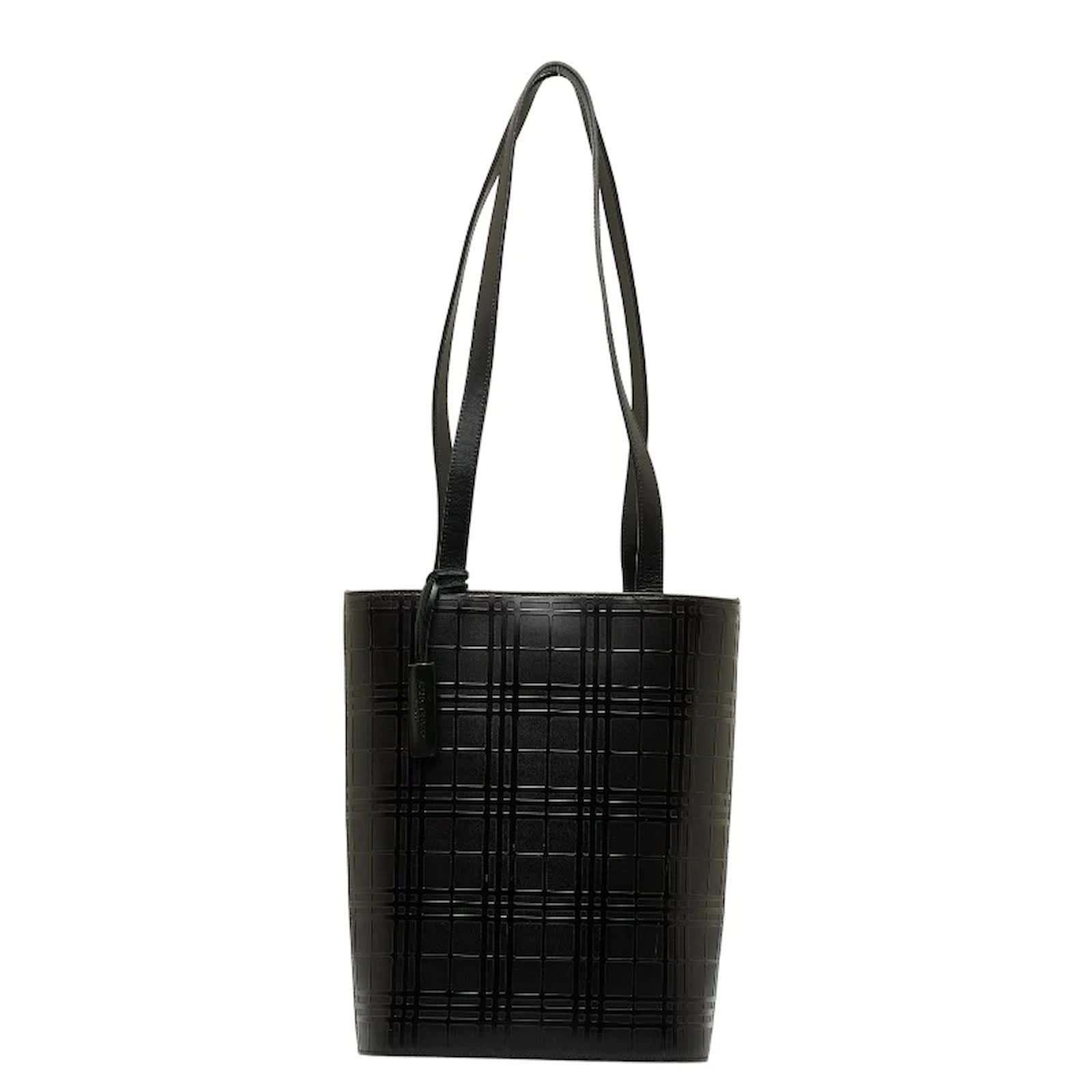 Burberry Borsa tote in pelle goffrata a quadri Nero Vitello simile a un  vitello ref.1097296 - Joli Closet